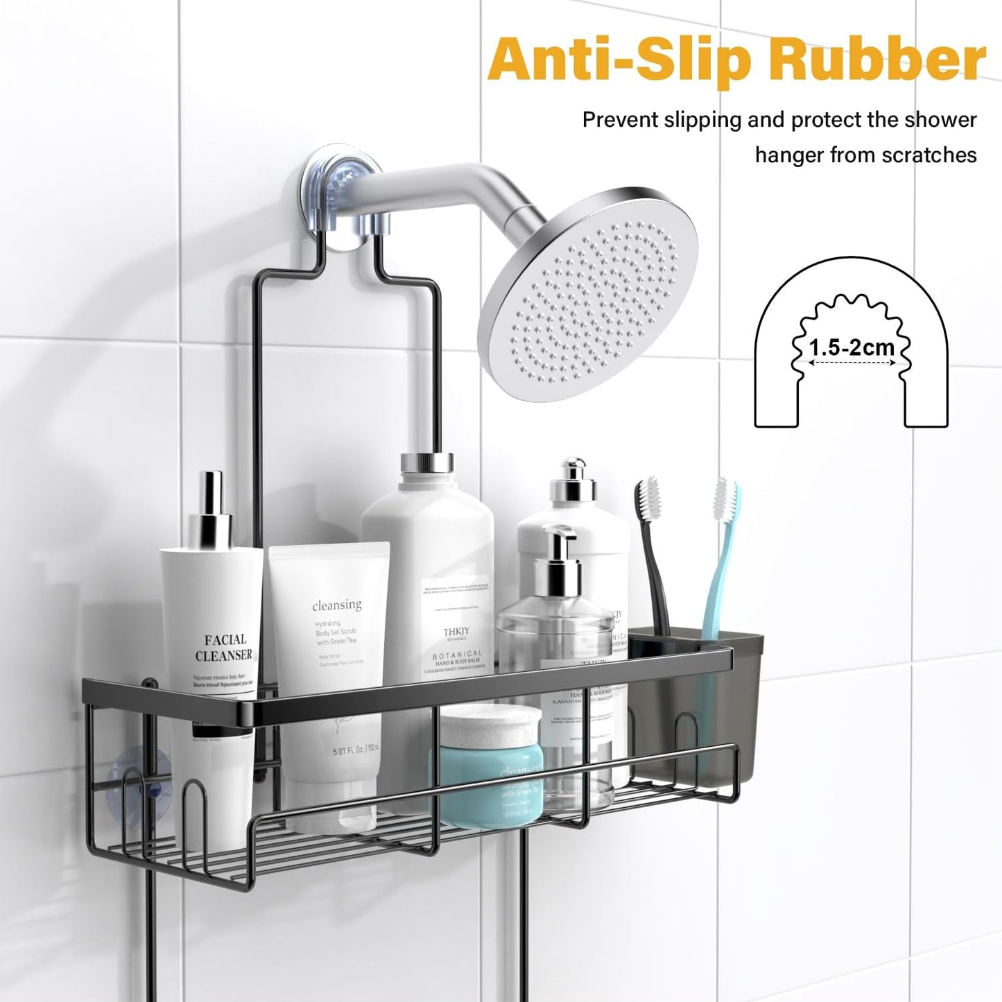 AKTECKE Shower Caddy Hanging Bathroom Organizer: Rustproof Shelf for Inside Shower - No Drilling Racks Over Showerhead - Bath Shelves for Shampoo Soap
