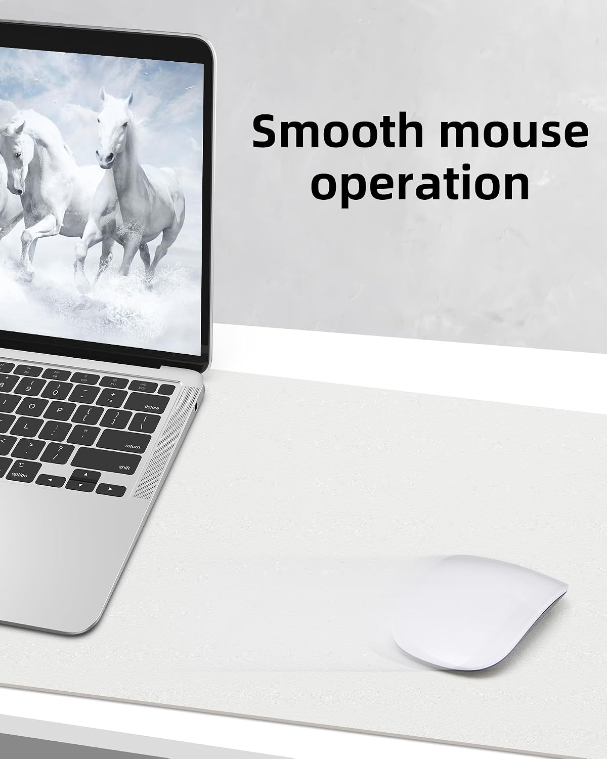 Large Desk Mat,55" x 17"Leather Desk Pad Protector,Large Mouse Pad,Office Desk Mat, Non-Slip PU Leather Desk Blotter, Laptop Desk Pad,Waterproof Desk Writing Pad for Office/Home/Decor(Ivory White)