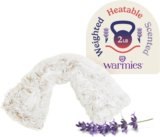 warmies Microwavable Neck & Shoulder Wrap, Neck Heating Pad, Brown