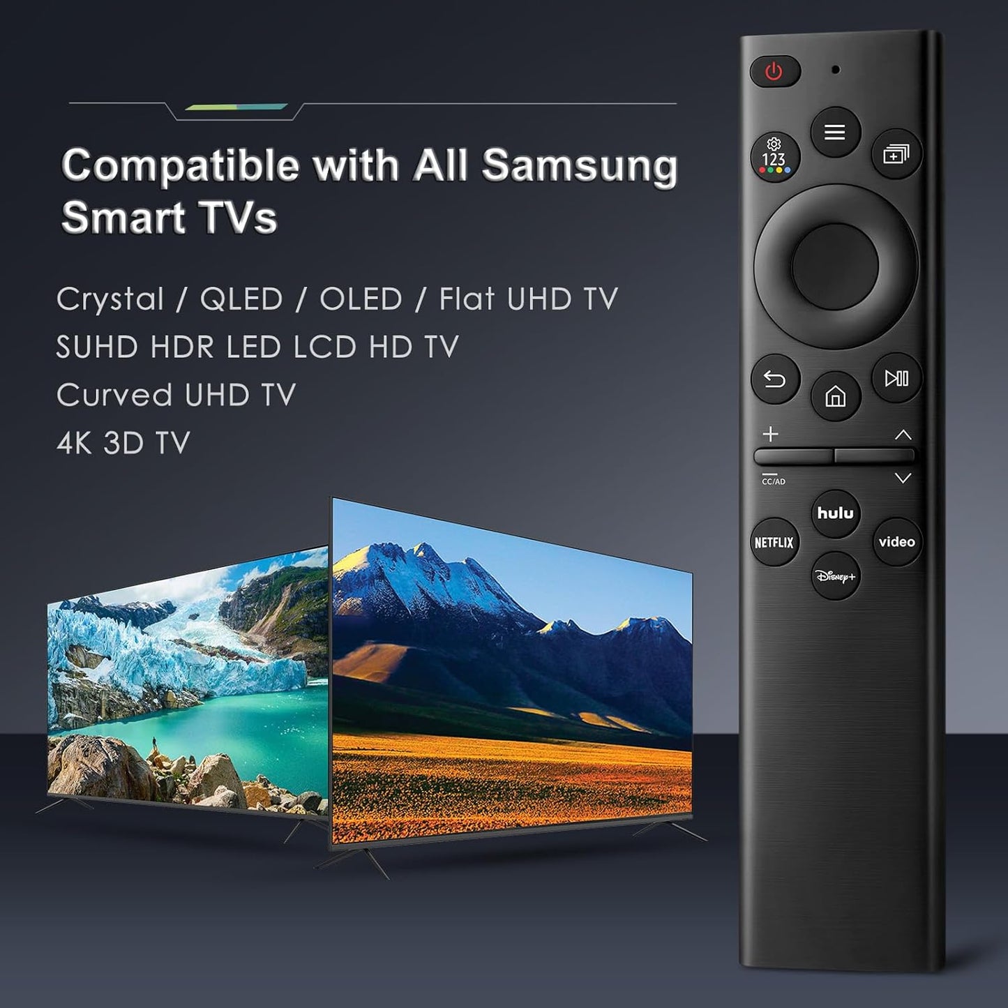 Universal Remote Control Compatible for All Samsung TV LED QLED UHD SUHD HDR LCD Frame Curved Solar HDTV 4K 8K 3D Smart TV Remotes Replacement