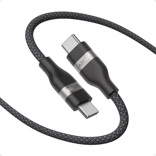 Anker Nano USB C Cable, 240W Flexible Multi-Color Braided Cord, Fast Charging Type C Charger for iPhone 17 Series, MacBook Pro and More (Black, 6ft)