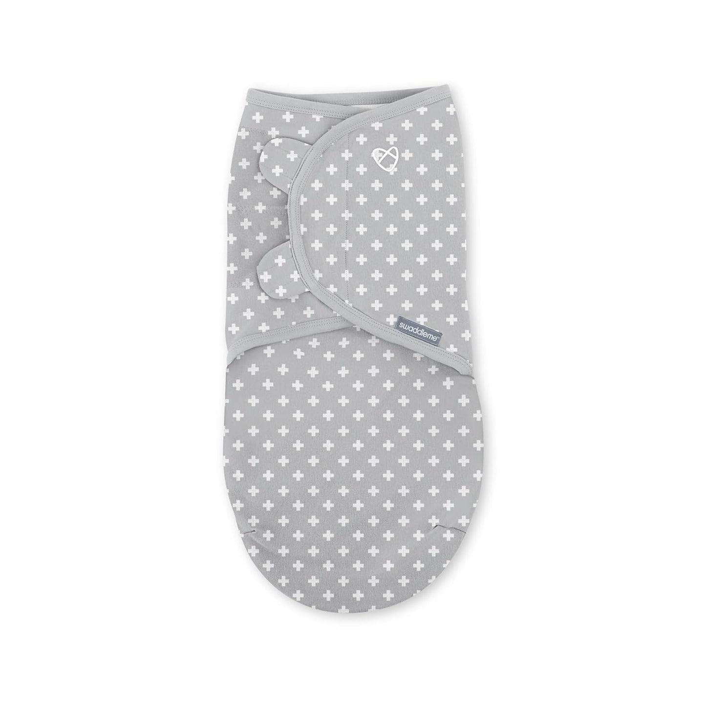 SwaddleMe by Ingenuity Original Swaddle, 100% Cotton, Improves Sleep & Calms Startle Reflex, 0-3 Months, 1.0 TOG, 3-Pack, Baby Swaddle Blanket - Criss Cross