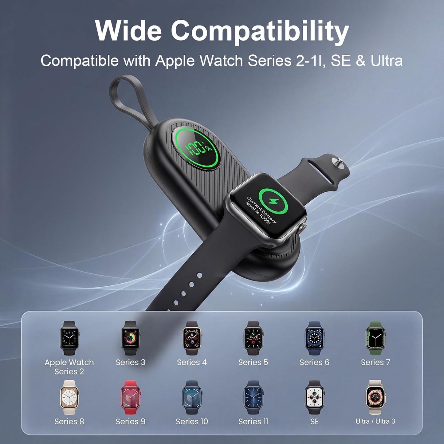 2026 Upgraded 2500mAh Portable Charger for Apple Watch, 2-in-1 Magnetic Wireless Fast Charging for Apple Watch Charger - Compact iWatch Accessories for RV, Camping, Car & Travel Essential