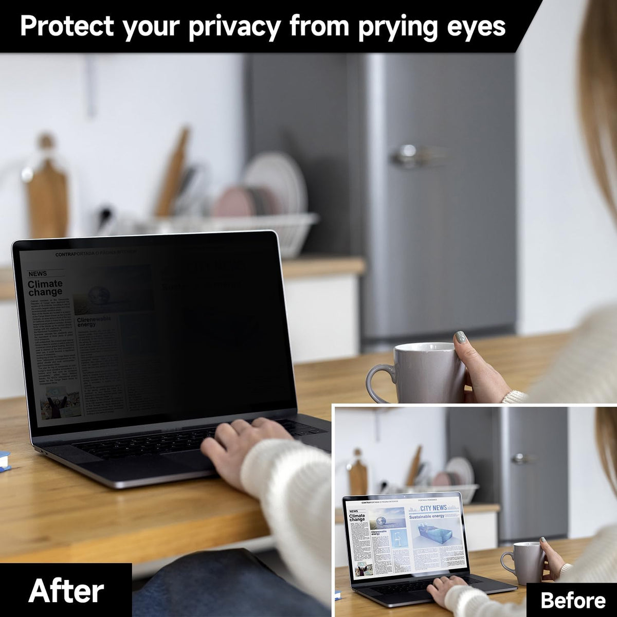 2 Pack Privacy Screen Compatible with MacBook Pro 14 Inch Screen Protector (2021-2025, M1, M2, M3, M4, M5, Pro/Max, Laptop Privacy Screen Shield Matte Anti Blue Light Glare Film for MBP 14.2''