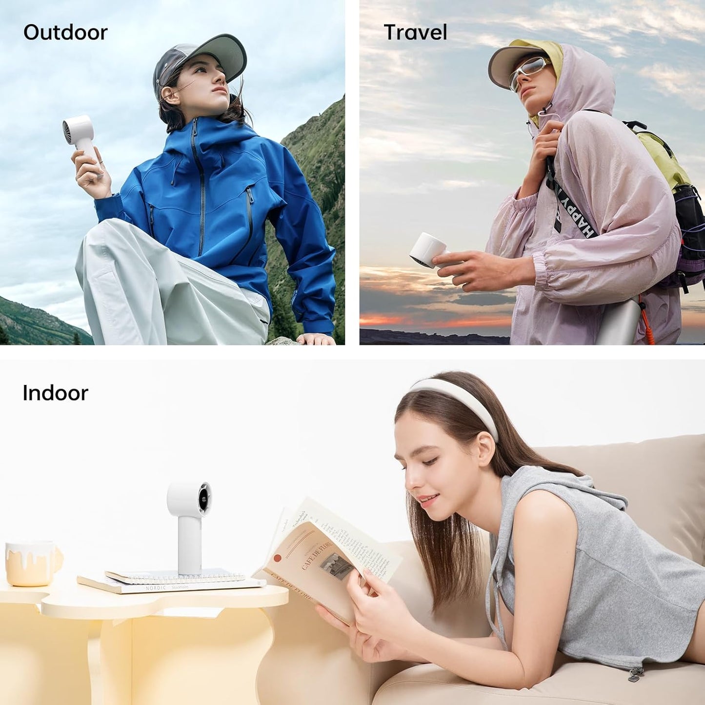 JISULIFE Handheld Turbo Fan Life10S – 5000mAh Rechargeable Portable Fan, 28H Runtime 5-Speed Powerful Airflow, Mini Quiet Hand Fan for Travel, Camping, Beach, Sports, Concerts, Men & Women (Gray)