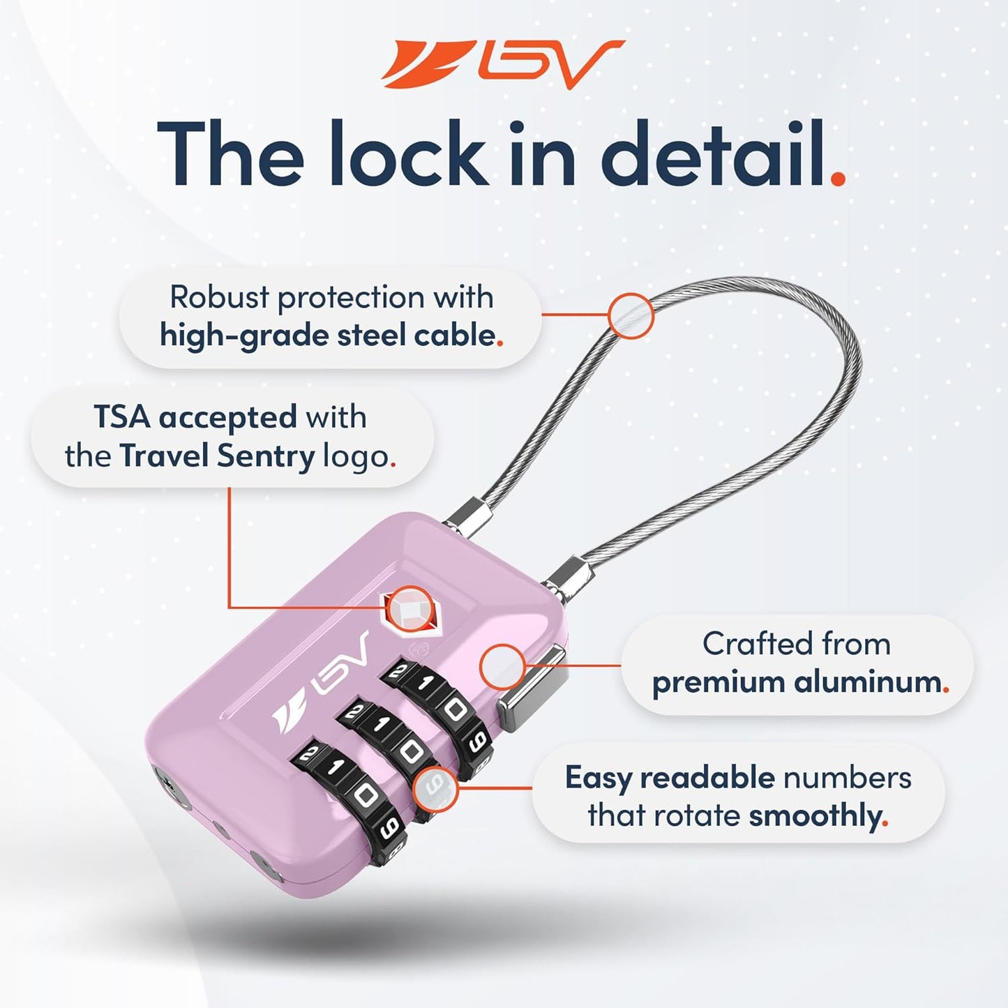 TSA Accepted Luggage Travel Lock, Set-Your-Own Combination Lock for School Gym Locker, Luggage Suitcase Baggage Locks, Filing Cabinets, Toolbox, Case (Purple, 2 Pack)