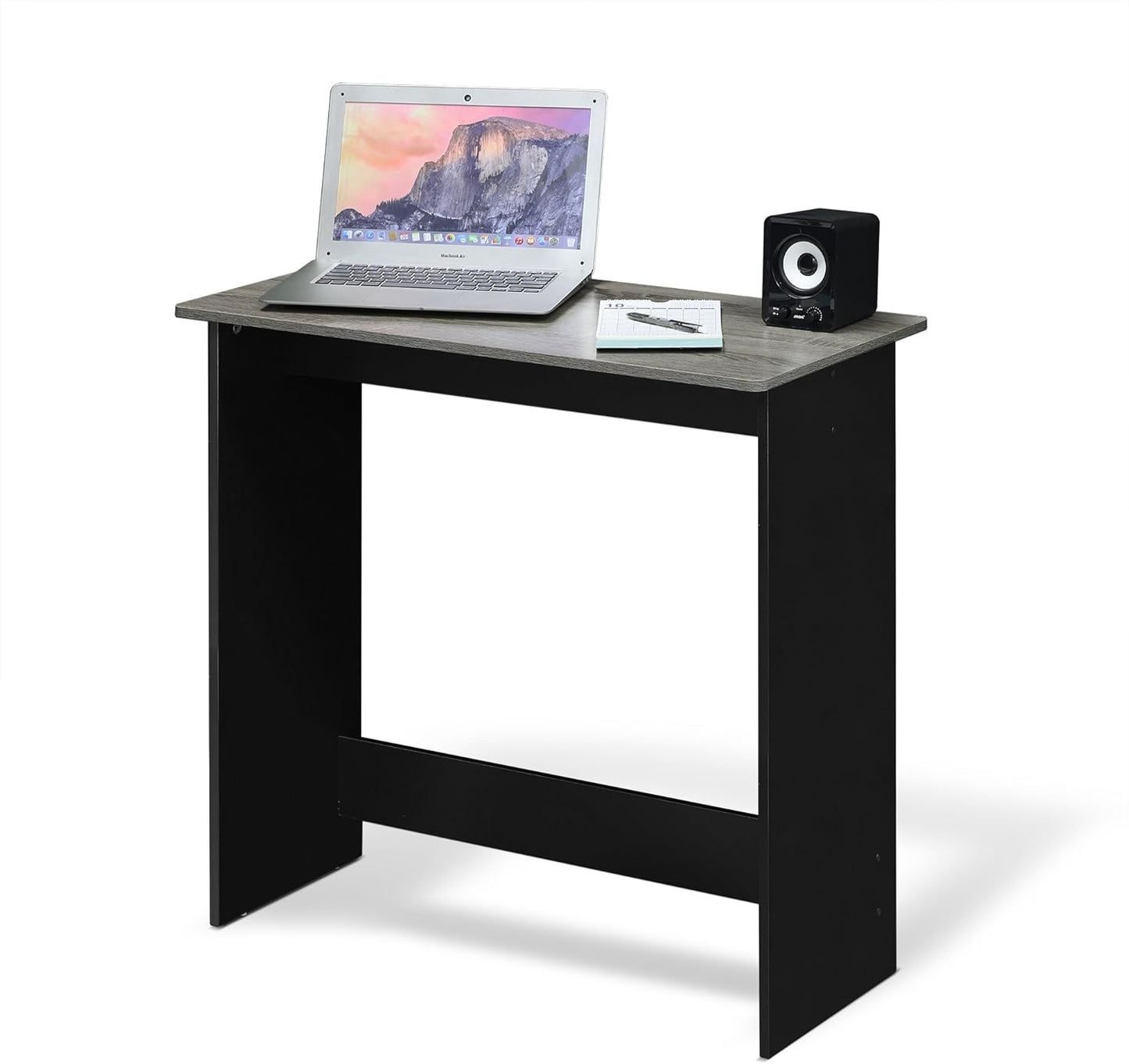 Furinno GO GREEN Desk, 31.5" Wide Gaming Desk with 2 Side Shelves and Storage Bins, Computer Desk, Office Desk for Home Office, Study Room, Dorm, Bedroom, Black