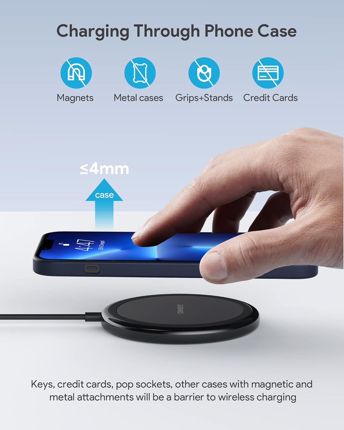 COKOEYE Wireless Charger, 15W Max Fast Wireless Charging Pad 2-Pack Compatible with iPhone 17/17 Air/17 Pro/17 Pro Max/16/15/14/13/12/Samsung S24/S24Ultra/S23Ultra/S22/S21,AirPods Pro2