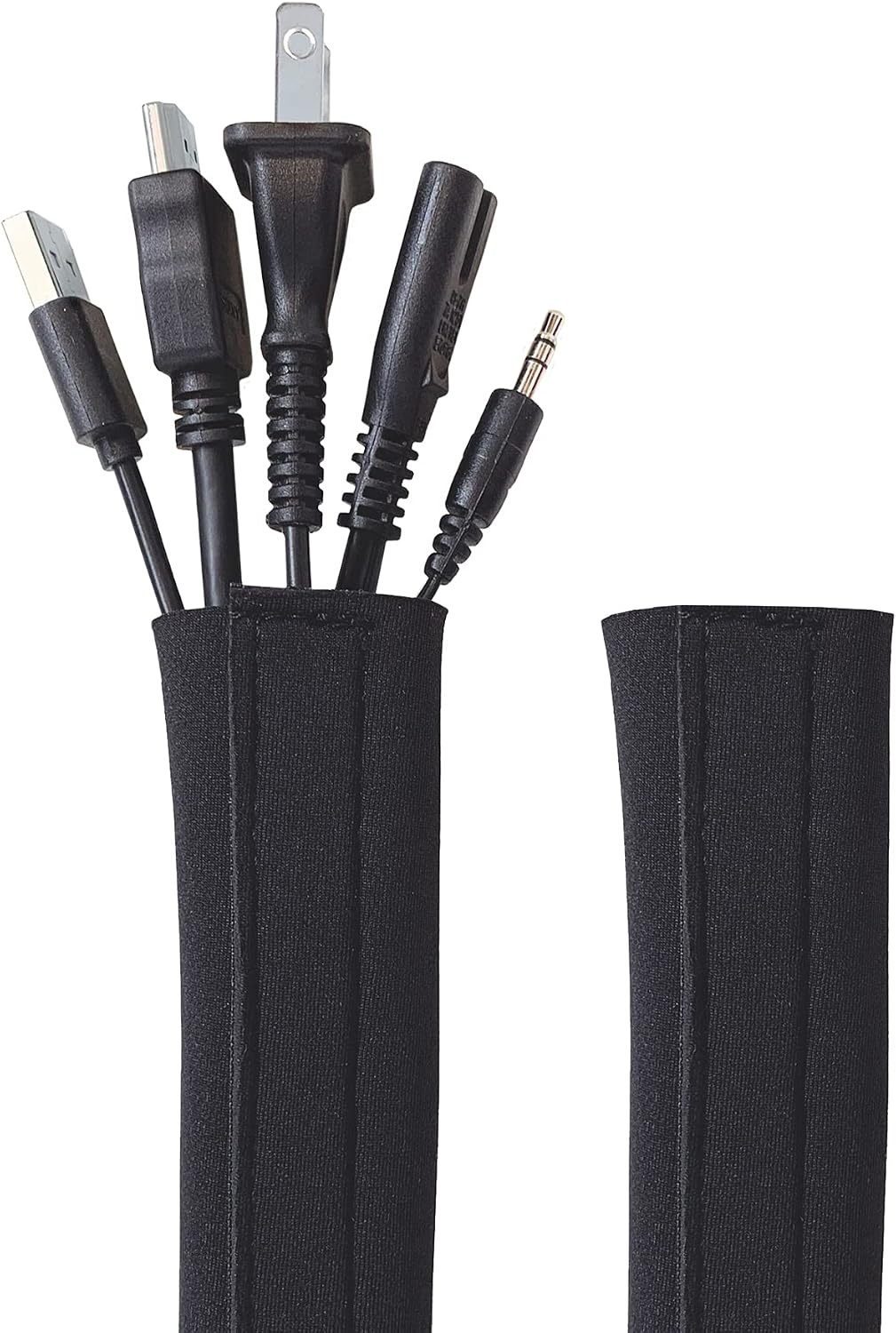 Hook and Loop Cable Sleeve by Wrap-It Storage - 120" x 4.5" Black