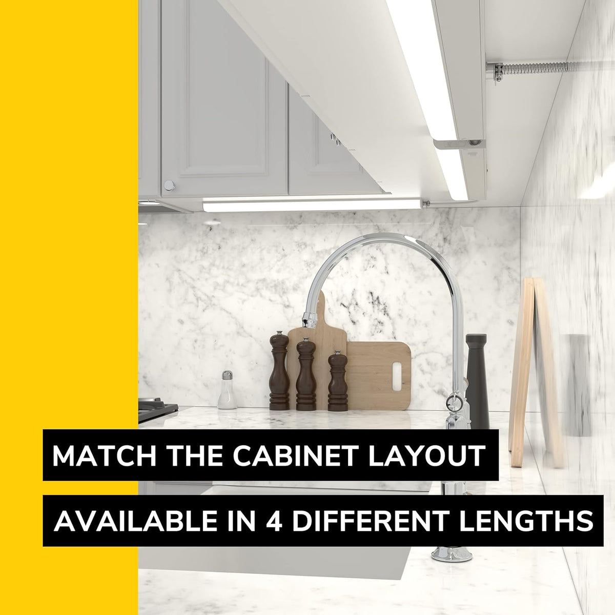 GETINLIGHT 12-inch Hardwired Only LED Under Cabinet Lighting, Daylight White(5000k), Dimmable, Matte White Finished, ETL Listed, IN-0201-11-WH-50