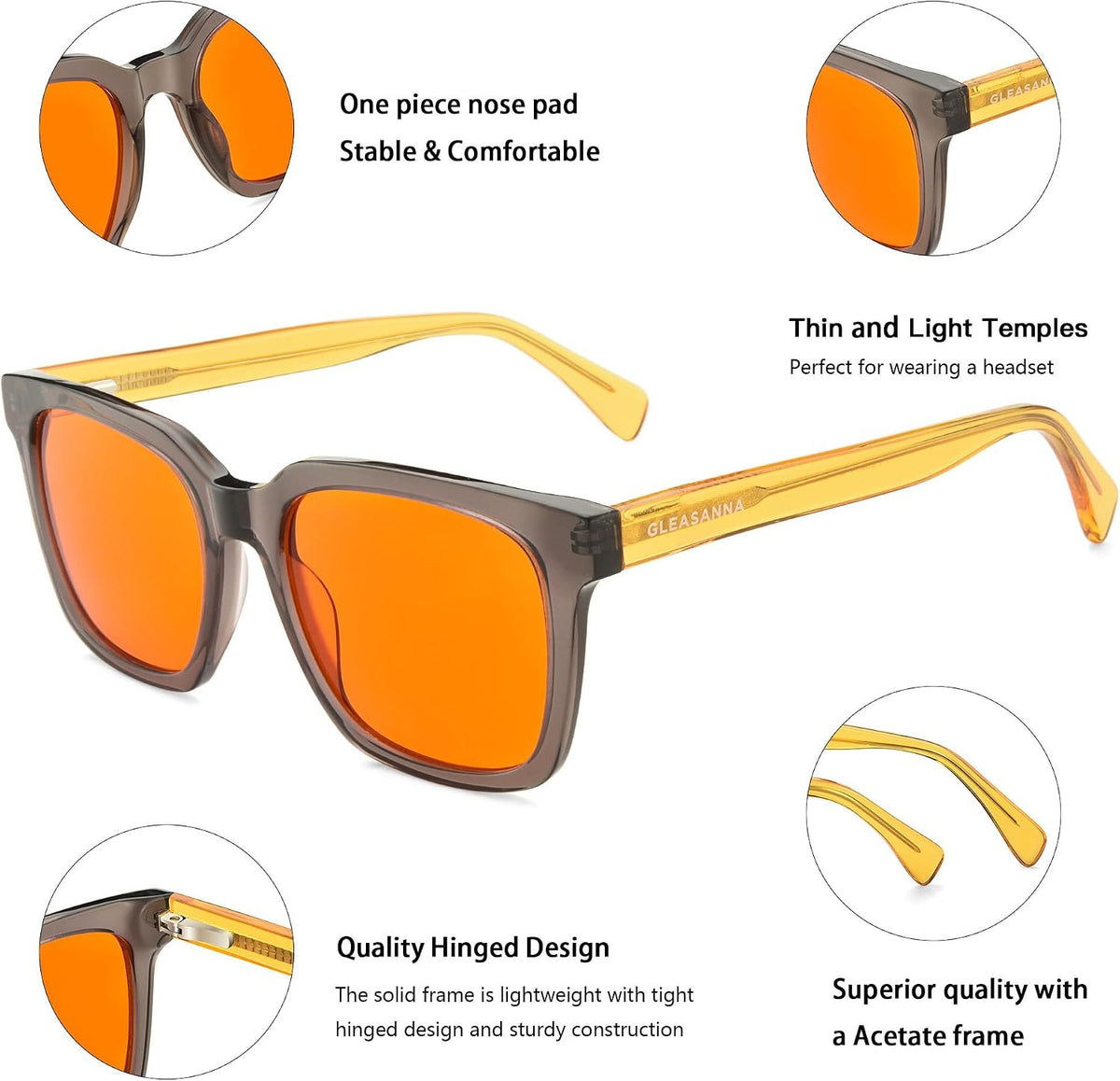 99.9% Blue Light Blocking Glasses, AR Coating, Computer Screens Gaming for Men Women, Stop Eyestrain, Better Sleep
