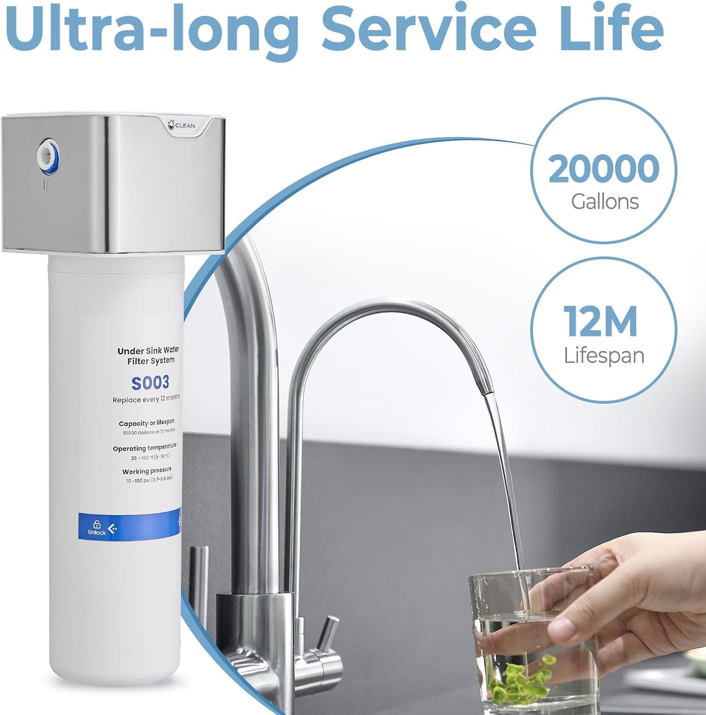 GIMILI 3 in 1 Kitchen Faucet with Under Sink Water Filter System, Reduces Lead, Chlorine, Bad Taste & Odor, Kitchen Sink Faucet with Drinking Water Faucet