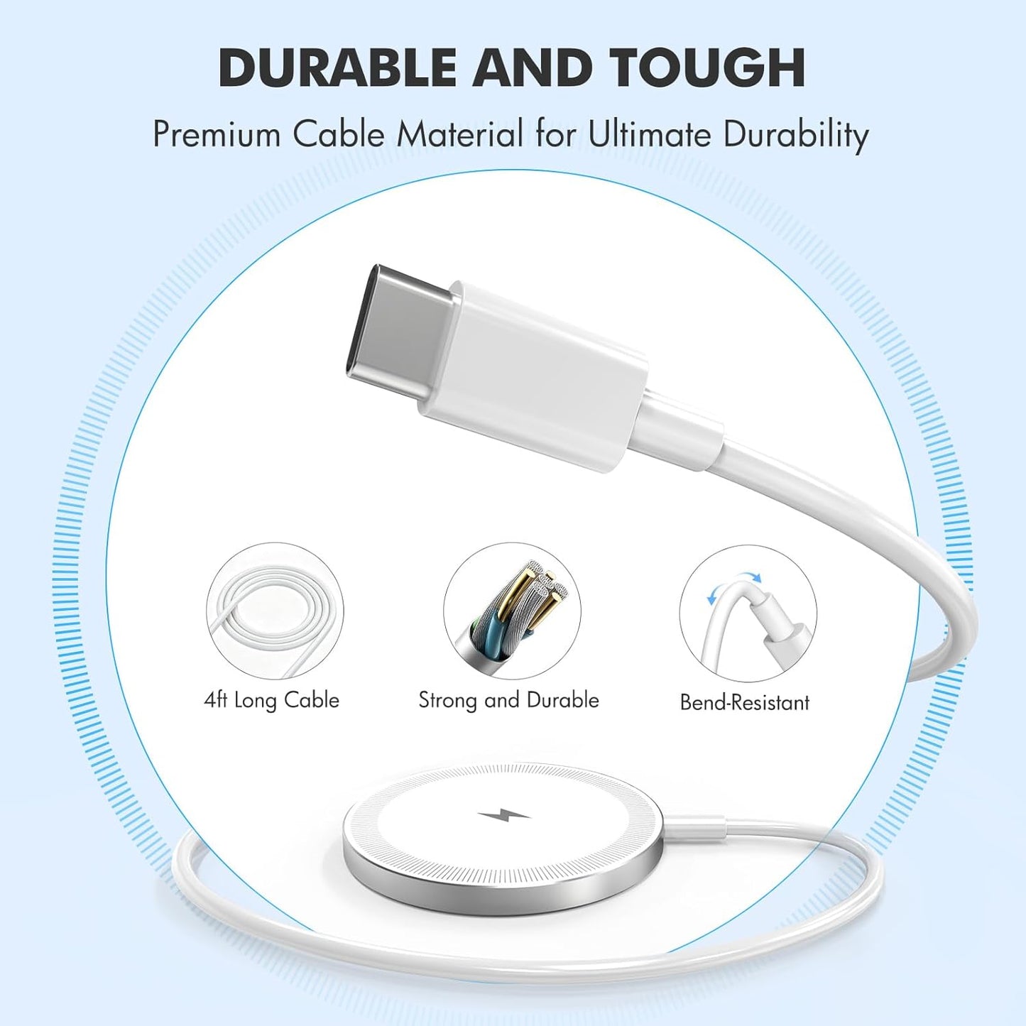 3-Pack 15W Magnetic Wireless Charger: Fast Charging Pad for iPhone Air 17 16 15 14 13 12 Pro Max, Samsung Galaxy S26 S25, Google Pixel 10, AirPods-Slim Portable for Desk Bedside Travel-White