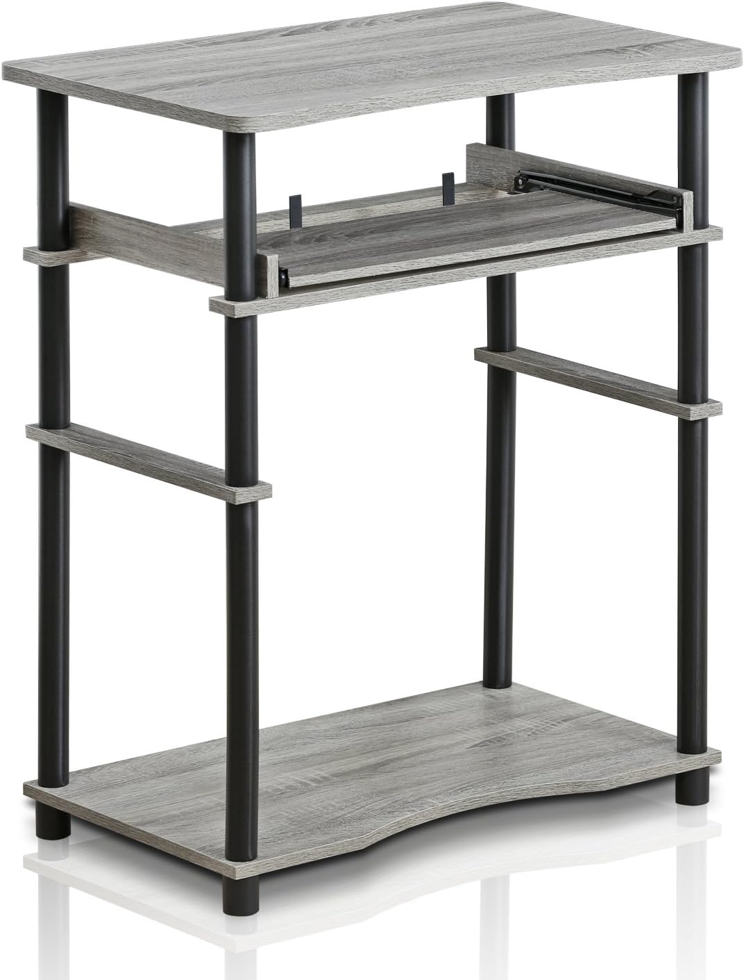 Furinno 10016GYW/BK Home Laptop Notebook Computer Desk, French Oak Grey/Black