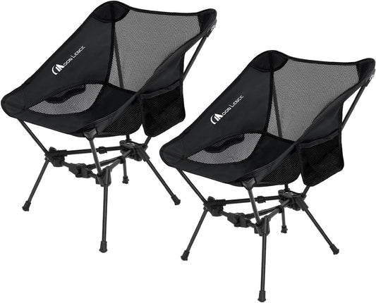 MOON LENCE 2 Pack Portable Camping Chairs Backpacking Chair - The 4th Generation Ultralight Folding Chair - Compact, Lightweight Foldable Chairs for Hiking Mountaineering, Beach