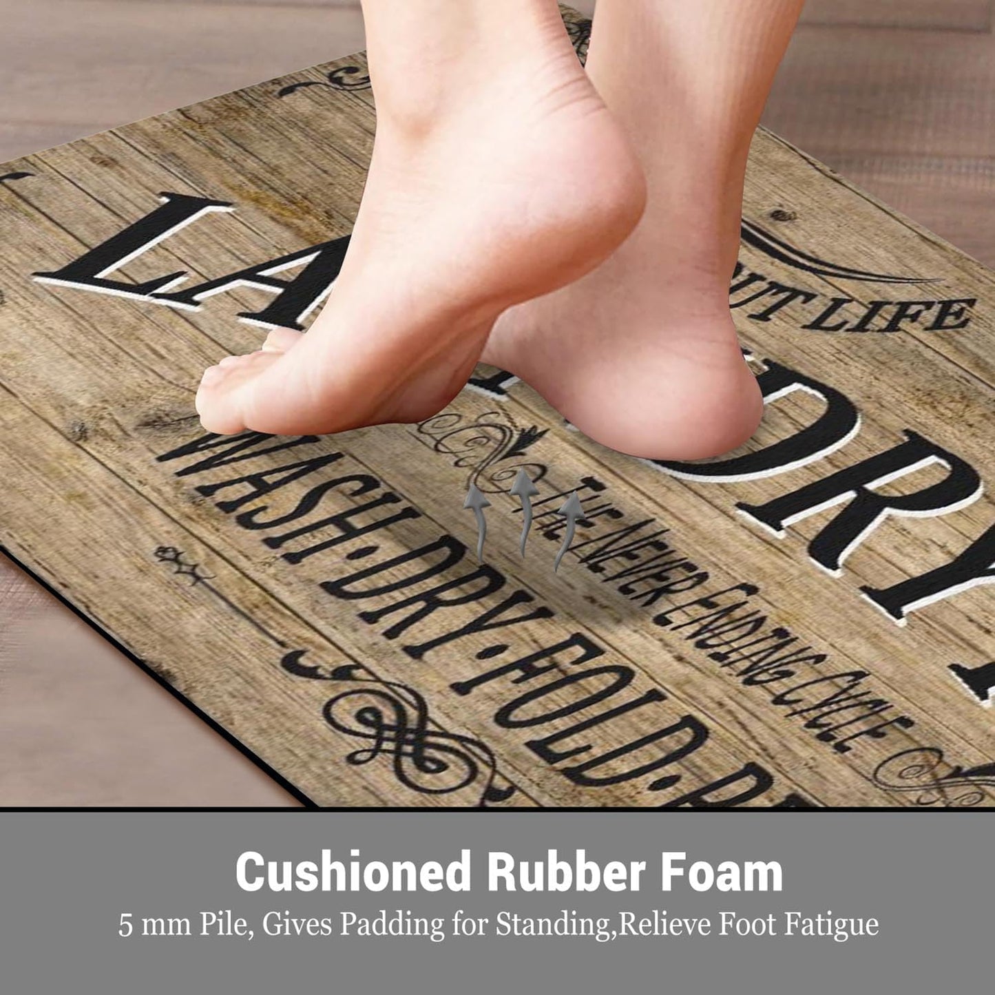 Non Slip Laundry Room Rug - Farmhouse Kitchen Floor Mat -Laundry Room Rug- Runner Decor -Washable Floor Carpet for Washroom Mudroom Kitchen Bathroom Hallway-20 x48