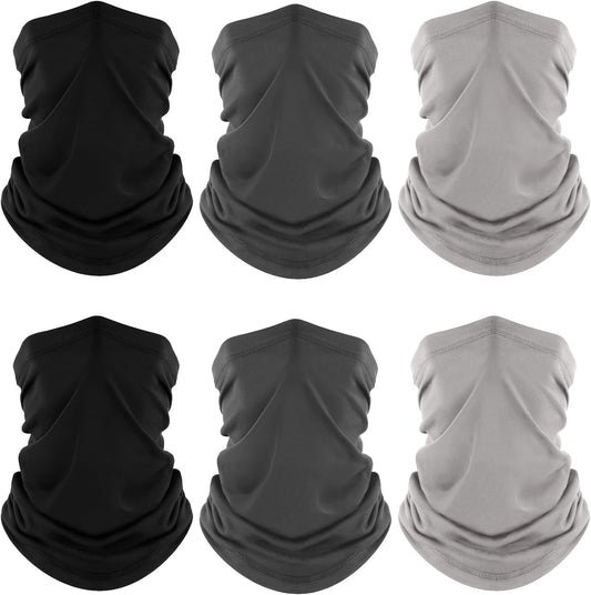 Fuinloth Neck Gaiter, 6 Pack Cooling UV Protection Bandana Face Mask Gator Scarf for Men Women