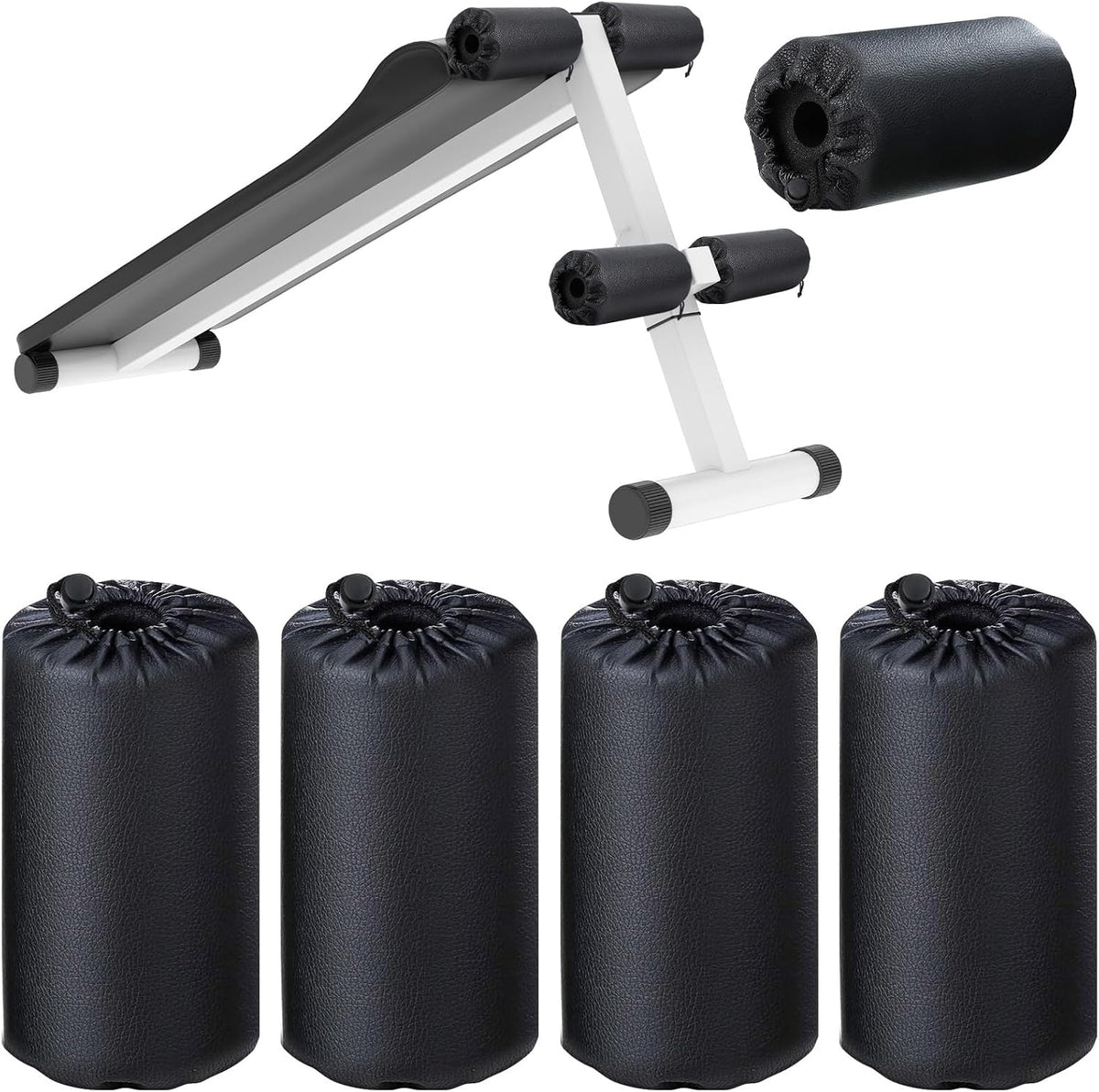 Hollowfly 4 Pcs Foam Roller Pads for Weight Bench, 7 x 3.5 x 0.8 Inches