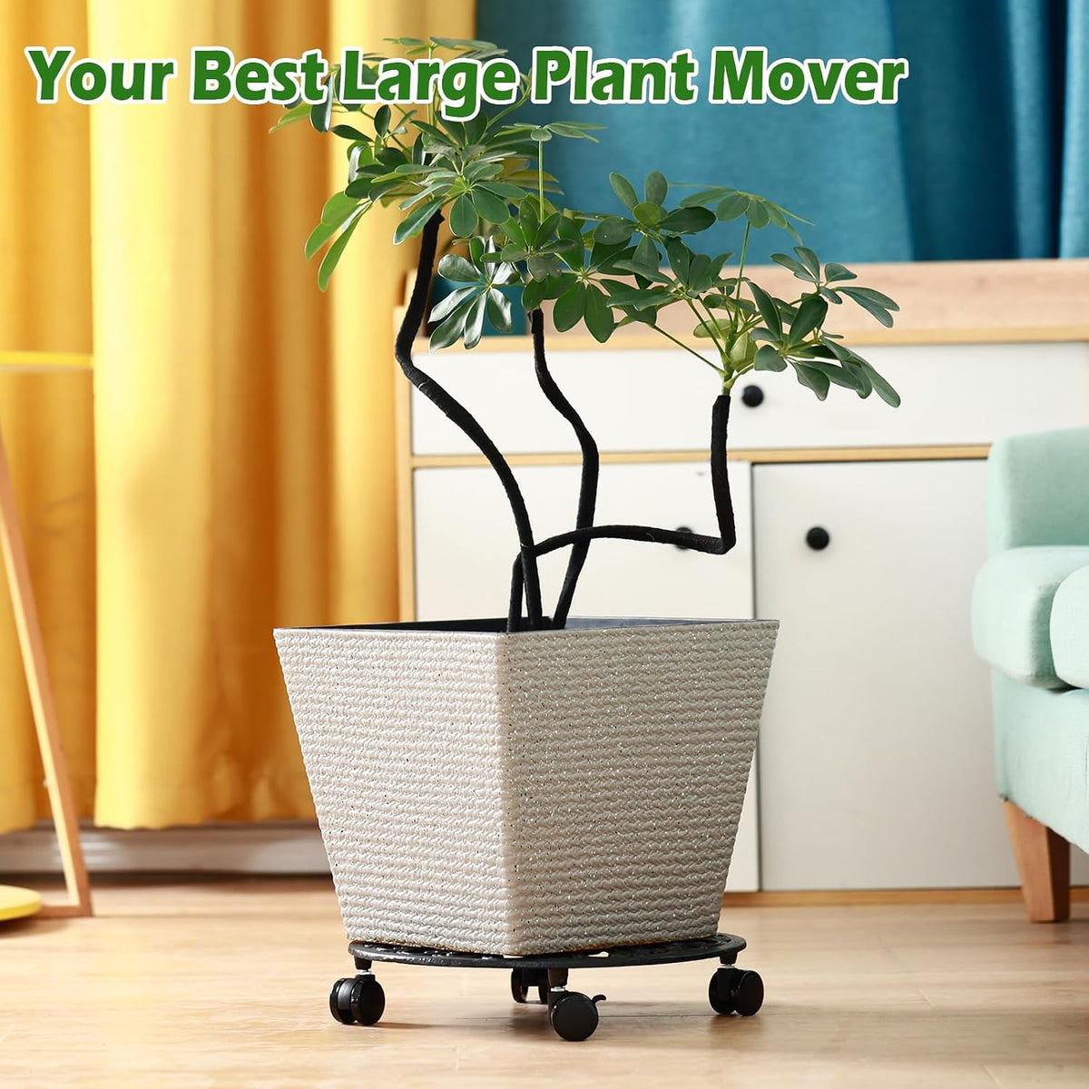3 Pack 14 In Rolling Plant Stand with Wheels Metal Plant Caddy with Wheels