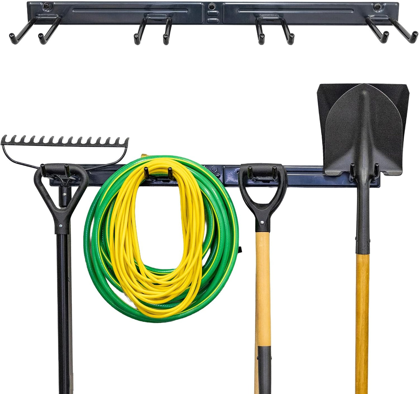 StoreYourBoard 36" Garage Tool Organizer Wall Mount | Garden Tool Organizer System | Heavy Duty Garden Tool Storage Rack for Yard Tools Rakes Shovels 250lbs Garage Organization | 4 PVC Coated Hooks