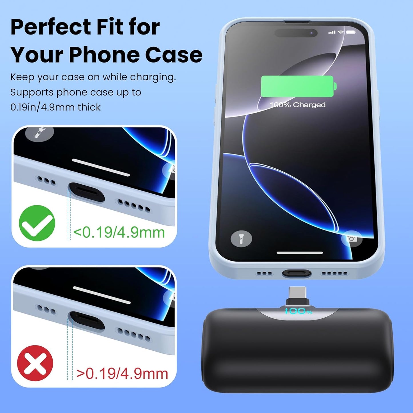 Mini Portable Charger for iPhone 17/16/15 Series,Upgraded 5500mAh PD Fast Charging USB-C Power Bank,Travel Pocket Size Portable Phone Charger for iPhone17/17Pro/17Pro Max/Air/16/15,Samsung,Android etc