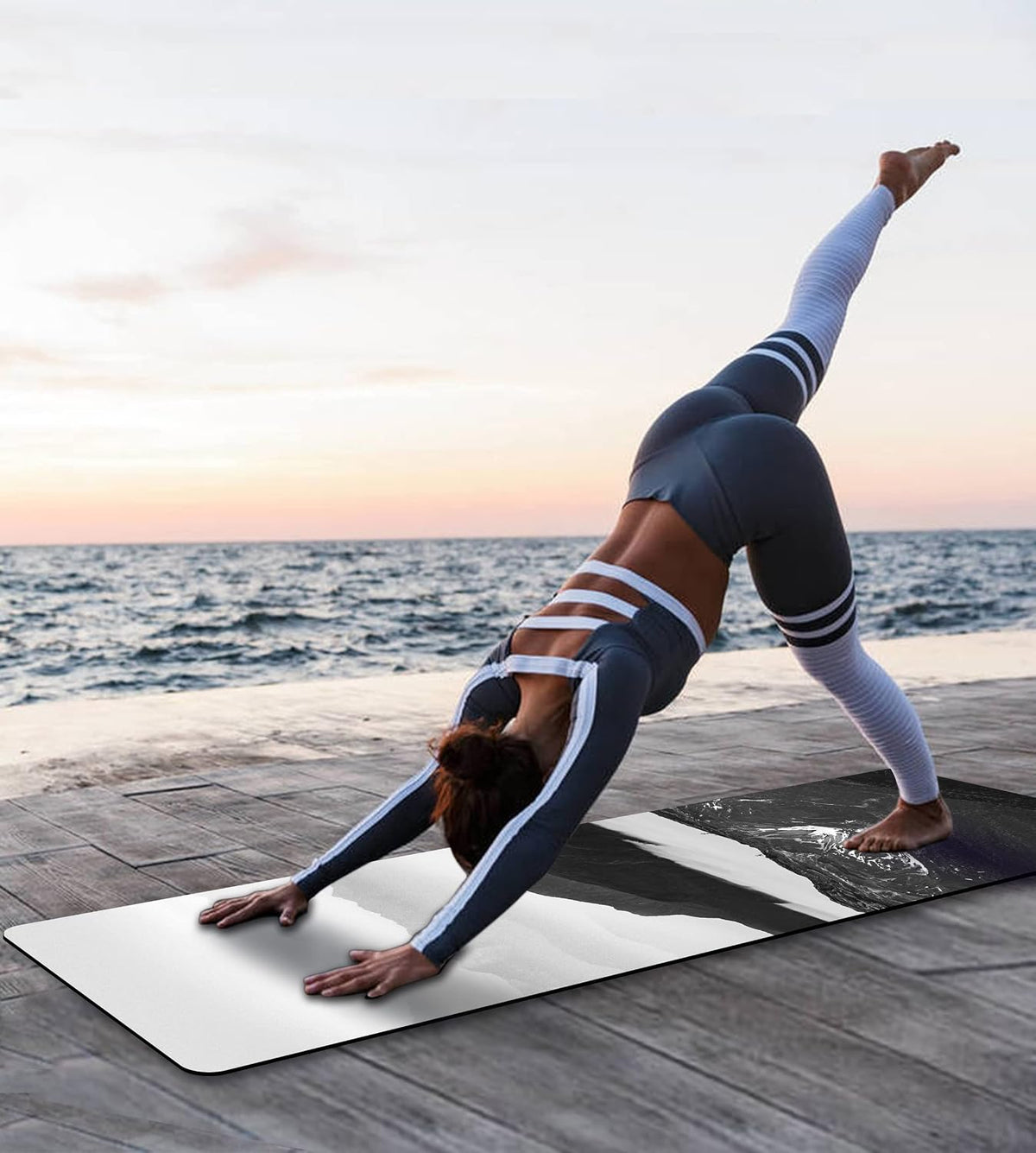 Non Slip Yoga Mat TPE Workout Mat for Men Women, Thick Workout Mat with Carrying Strap, Fitness Mats for Exercise, Yoga, Fitness, Pilates, Floor Workouts (72" x 24" x 6mm)