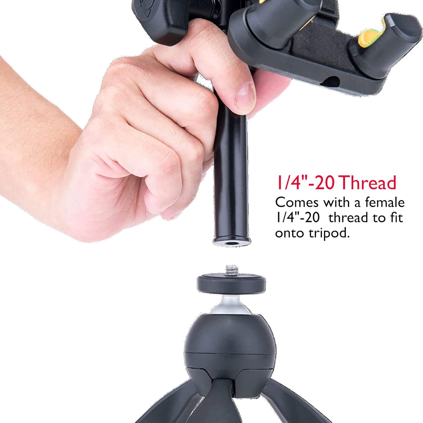Hercules DG307B Adaptive Series 2-in-1 Smartphone/ Tablet Holder, 6.1” to 13”, Attaches to Desk, Round & Square Tubes, w/ a Lumintrail Cleaning Cloth
