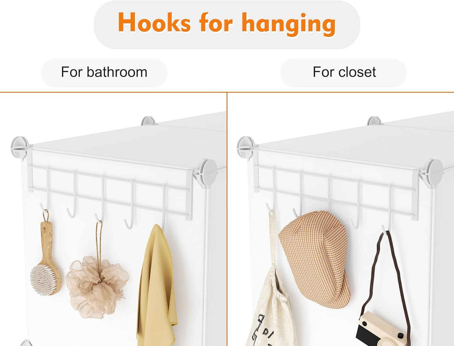 Closet Organizer, 12 Cube Closet Organizers and Storage, Portable Closet Shelves Clothing Storage, White