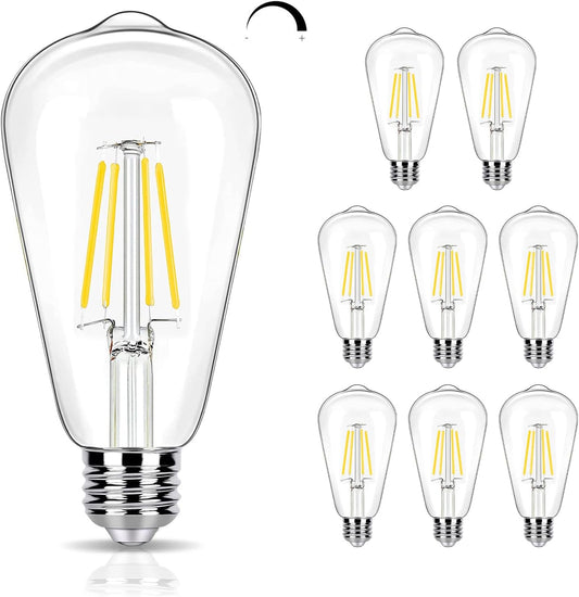 winsaLED 8 Pack Dimmable LED Edison Bulbs 40W Equivalent, 4000K Cool White