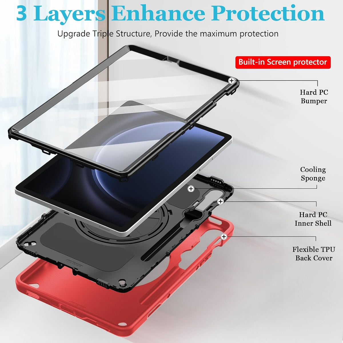 Miesherk STOCK Case for Galaxy Tab S10 Lite &S10 FE S9 FE 10.9"/S9 11 Inch
