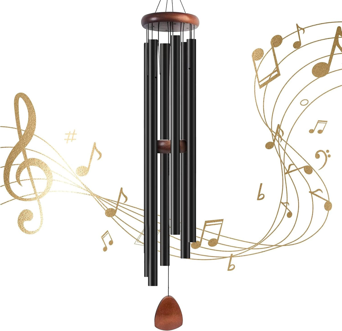 60 in Wind Chimes for Outside Deep Tone, Large Wind Chimes 6 Aluminum Tubes