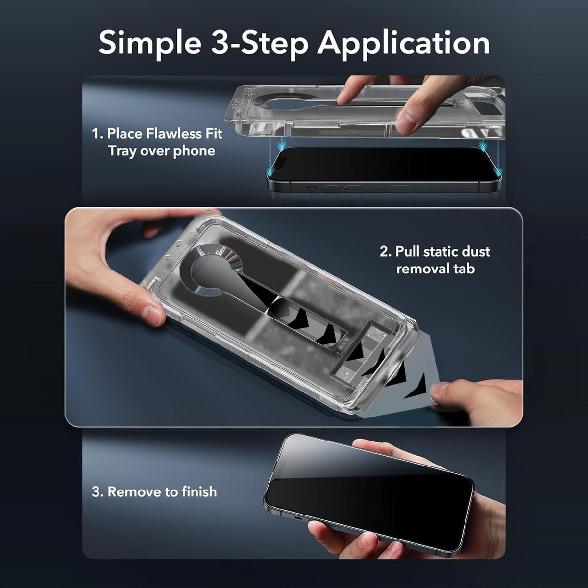 OneFish for iPhone 15 Plus 6.7 inch Tempered Glass Screen Protector 2 Pack Auto Dust-Elimination Easy Installation HD Clear Screen Protector