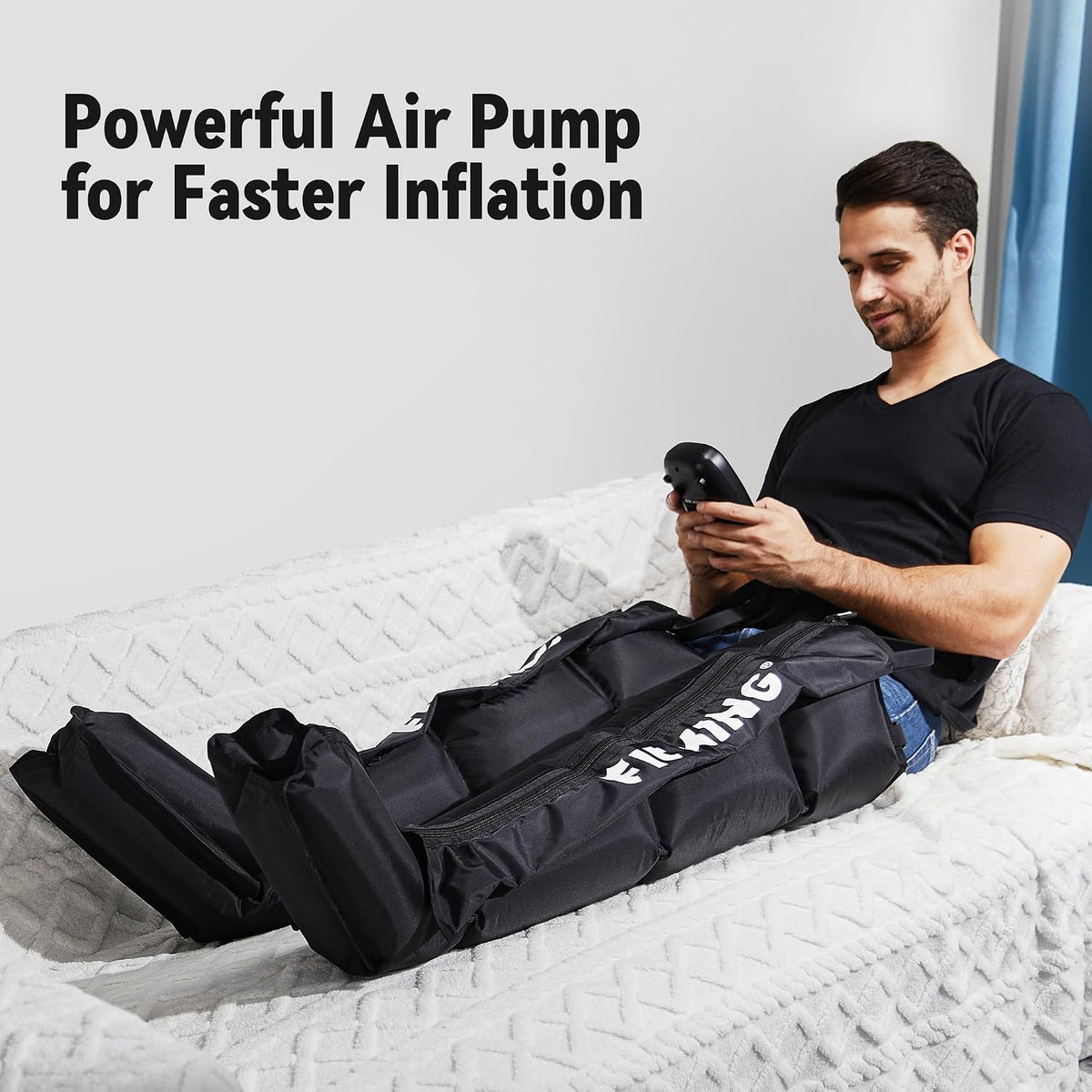 FIT KING Air Compression Recovery System, Full Leg Massager Boots (Small)