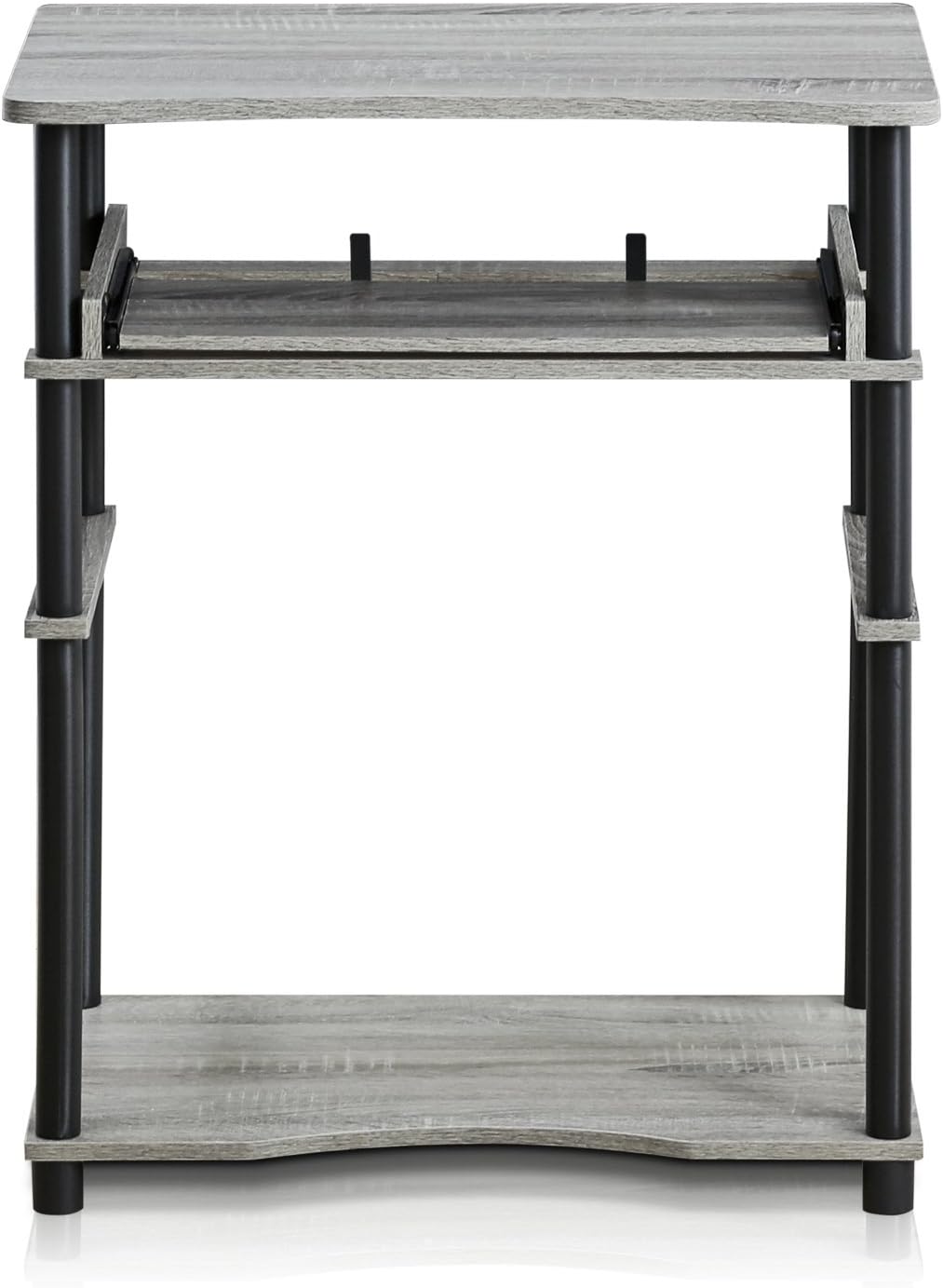 Furinno 10016GYW/BK Home Laptop Notebook Computer Desk, French Oak Grey/Black