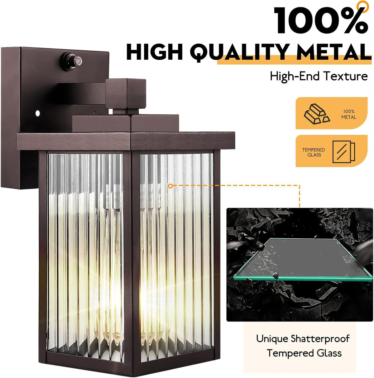 Outdoor Wall Lights for House Exterior, Dusk to Dawn Porch Lights Outdoor, Waterproof Matte Black Front Door Light Fixture & Garage Lighting with Wall Mount Sconce(Oil-Rubbed Bronze)