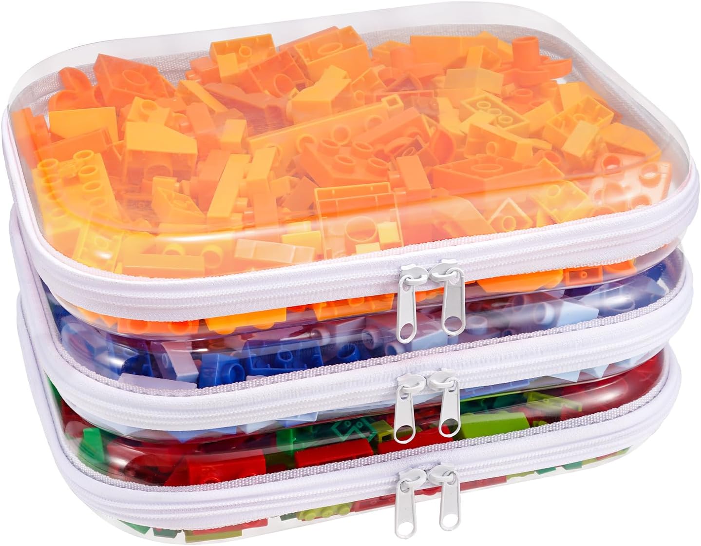 Clear Hard Shell Zipper Case,3PCS Transparent Clear Laser Zipper Pouches,Hard Side Plastic Case Set,Portable Travel Storage Organizer Bins