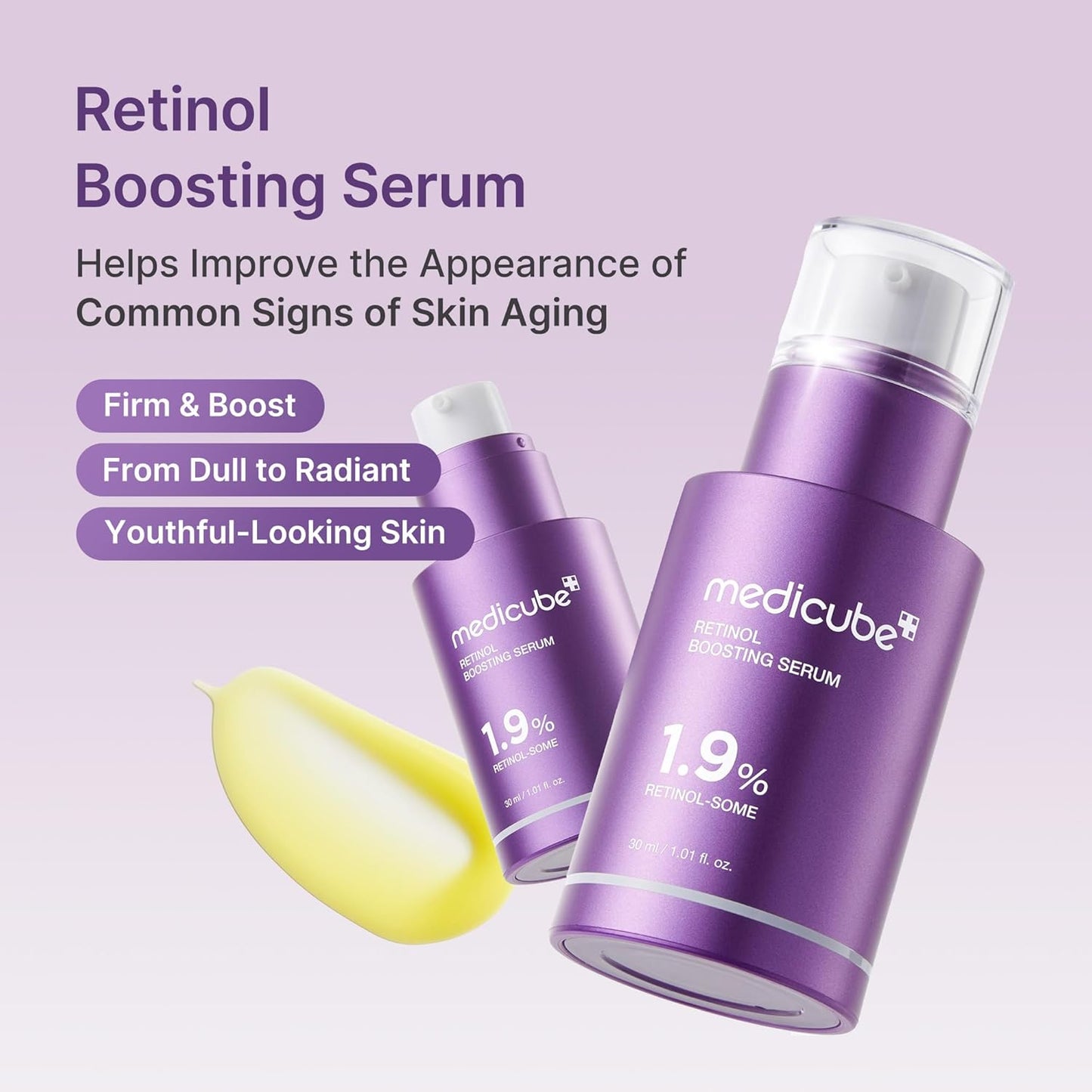 medicube Retinol Boosting Serum | Intensive Firming, Hydration & Plumping Care with Retinol, Peptides & Vitamins | Pore-Refining, Smooth Radiant Skin | Korean Skincare, 1.01 fl. oz