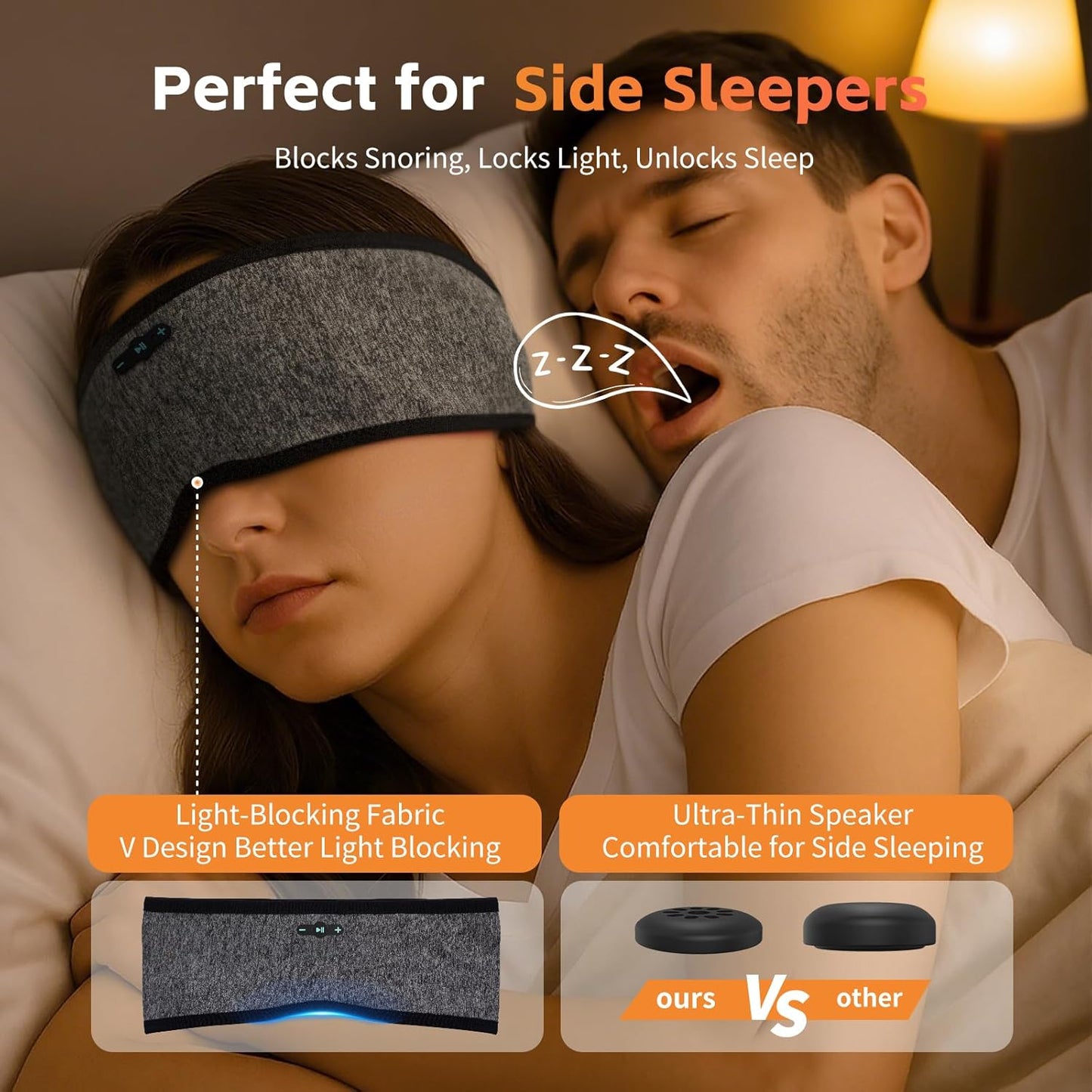 Sleep Headphones Bluetooth 6.0 Headband, 20H Playtime Headband Headphones with HD Stereo Speakers, Sports Wireless Earphones for Side Sleepers Workout Yoga Travel Meditation, Gifts for Women Men