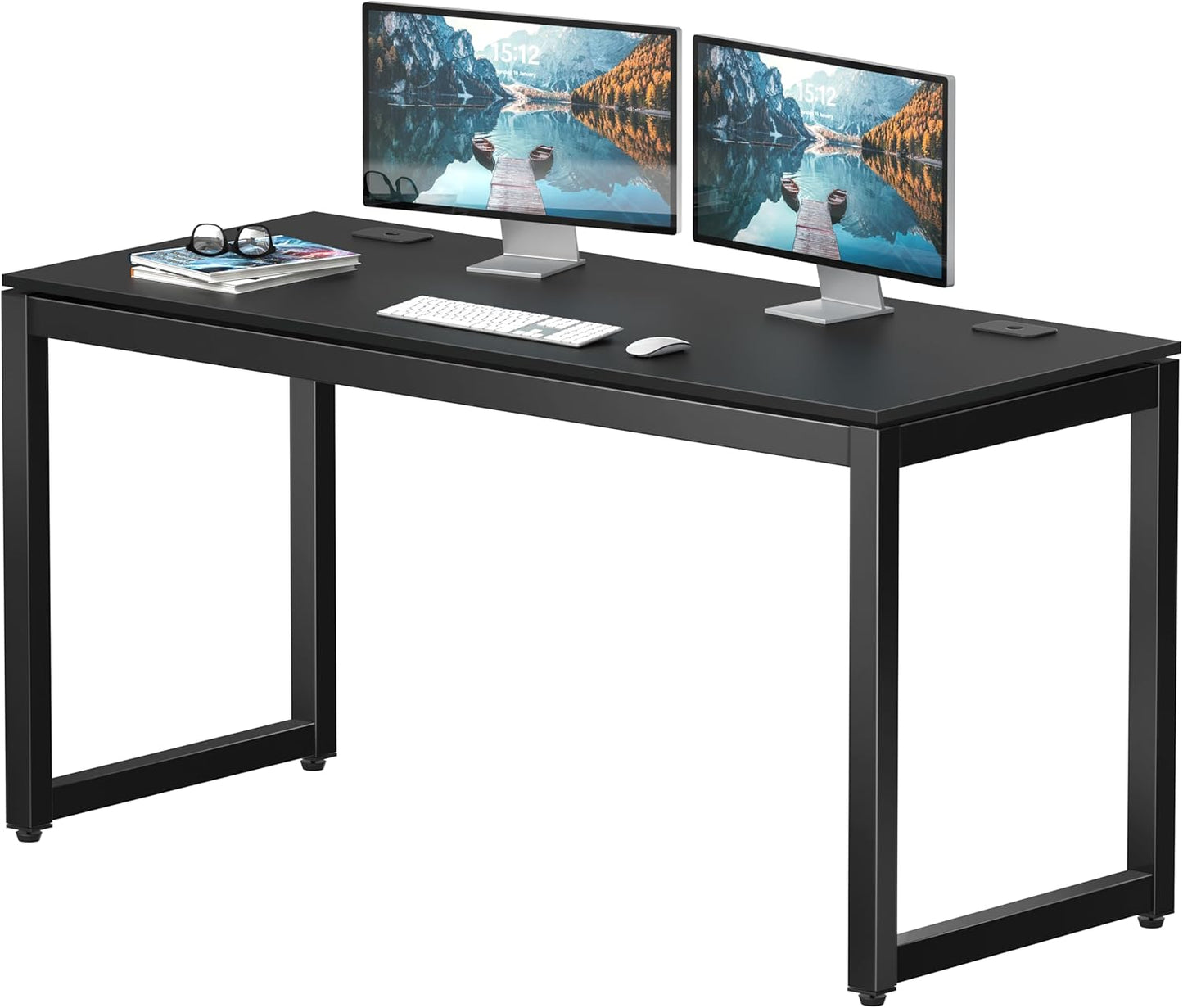 SHW 55-Inch Commercial-Grade Office Computer Desk, Black