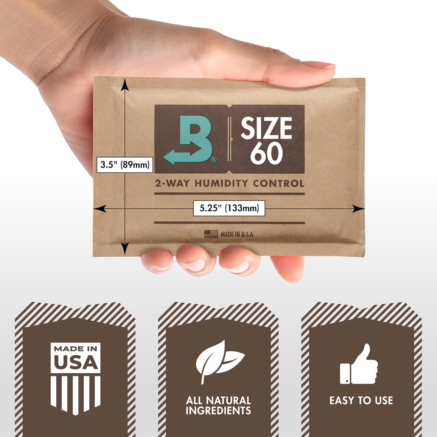 Boveda for Cigars/Tobacco | 69% RH Humidity Control Packs | Size Large for Use with Up to 25-100 Cigars | Patented Technology For Cigar Humidors | 4-count Resealable Bag