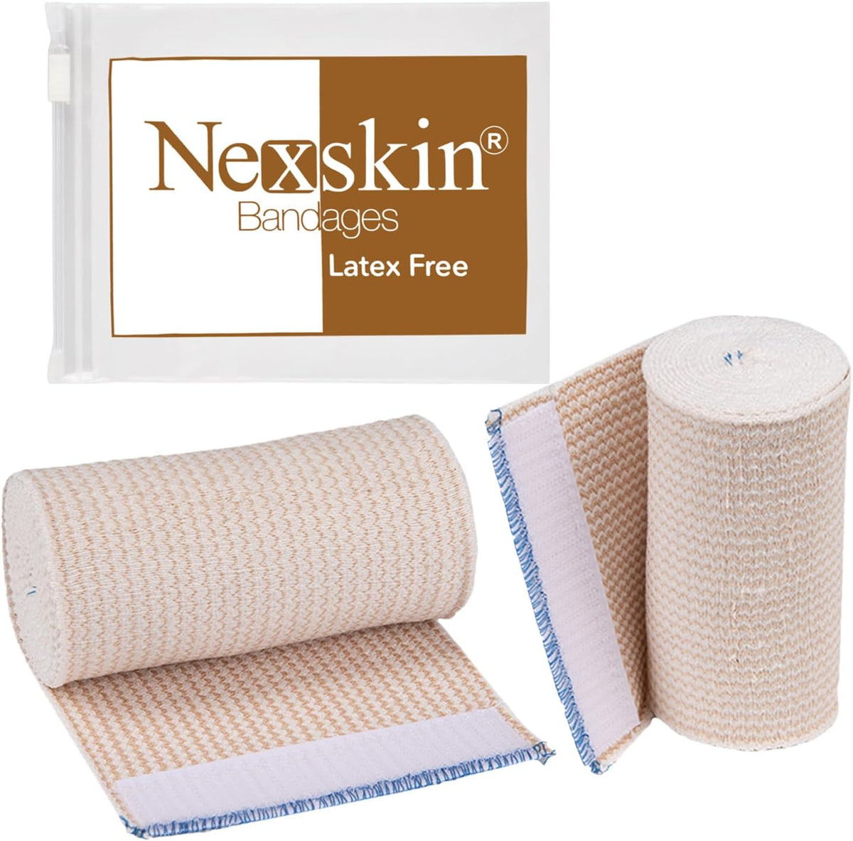 Premium Elastic Bandage Wrap (3” Wide, 50 Pack) - Nexskin Latex Free Athletic/Medical Compression Bandages Hook & Loop Fasteners at Both Ends - Lifetime Washable & Reusable Bandages