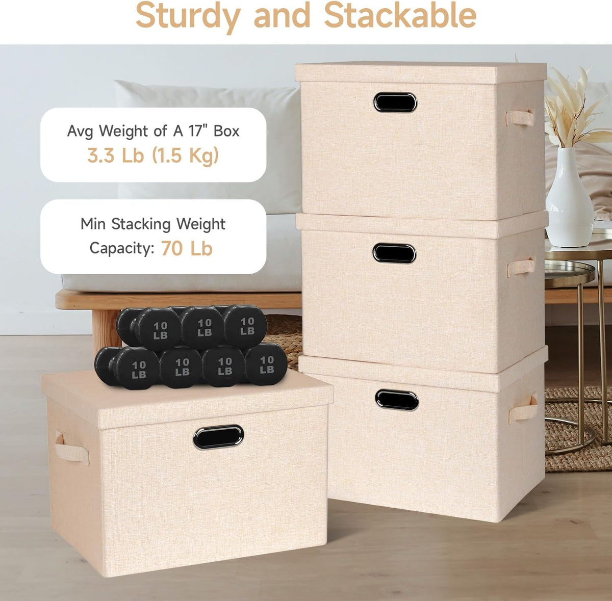 Storage Bins with Lids Fabric Closet Organizers Cubes Office Organization