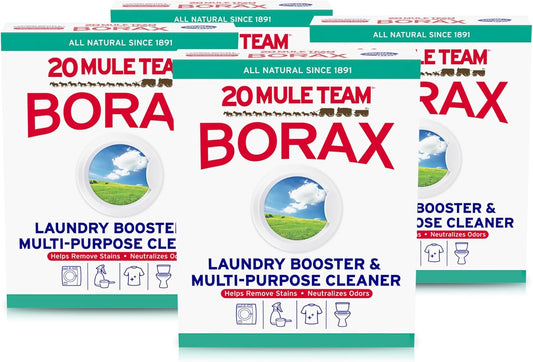 20 MULE TEAM Borax Powder, 65 Ounce, 4 Count, All Natural Laundry Booster & Multi-Purpose Household Cleaner for Kitchen and Bathroom, Stain & Odor Fighter, Helps Deodorize & Freshen