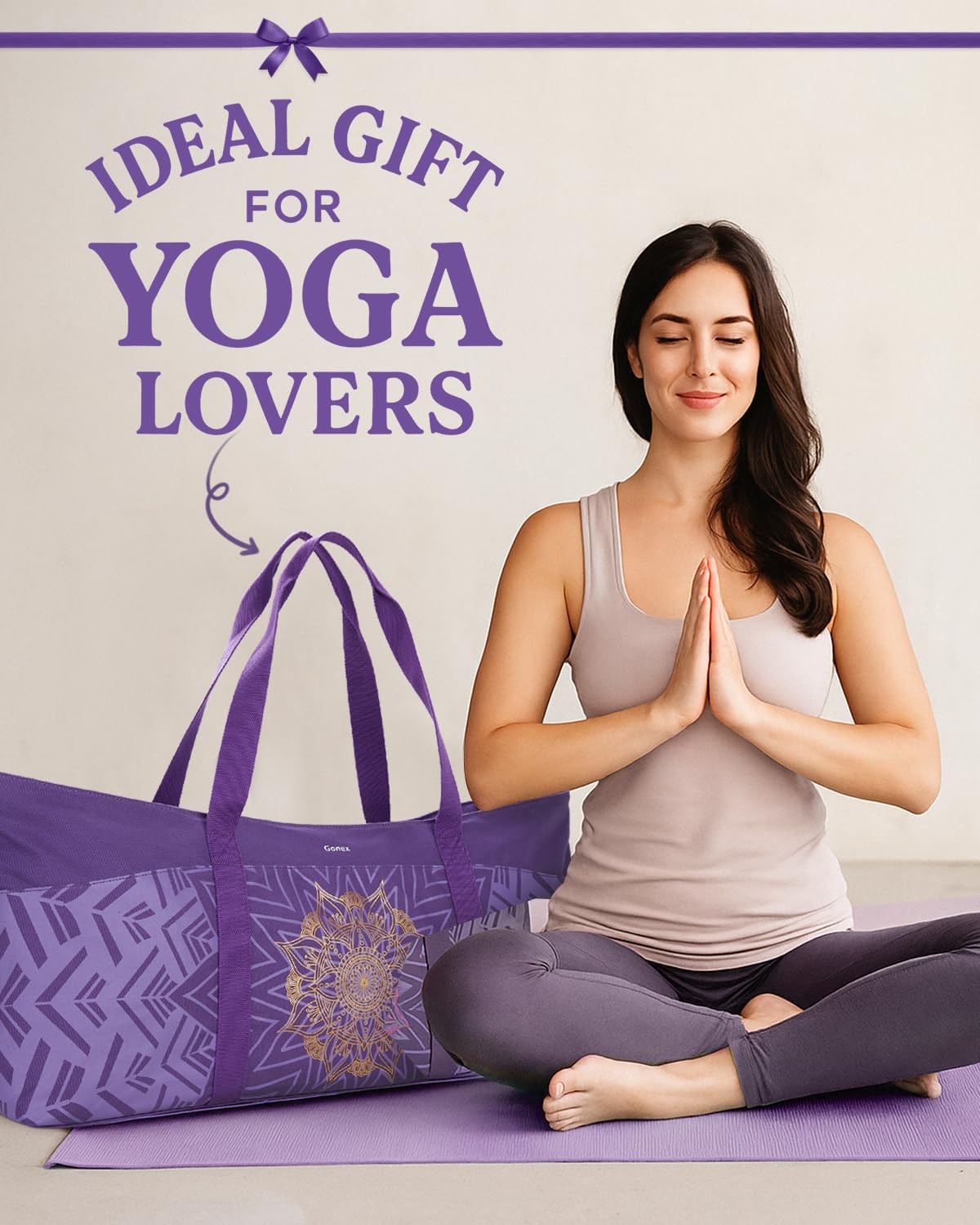 Gonex Yoga Mat Bag For Women, 60L Extra Large Pilates Mat & Blocks Carrier