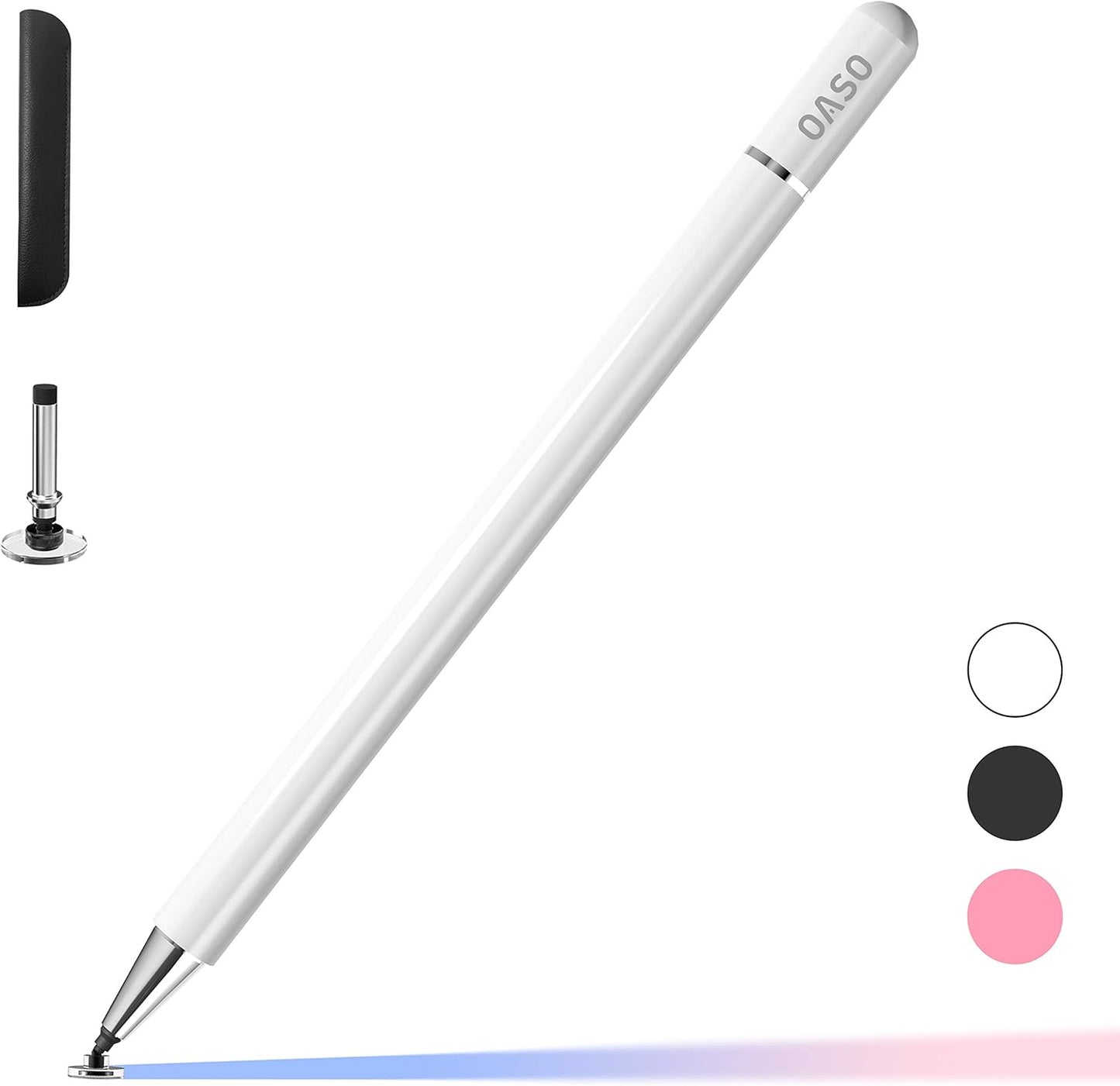 Pen for Tablet, Capacitive Disc Tip Stylus Pencil & Magnetic Cap Compatible with All Touch Screens, Pens for Apple iPad pro/5/6/7/8th/iPhone, Samsung Galaxy Tab A7/S7, Chromebook, Touch Pad (Black)