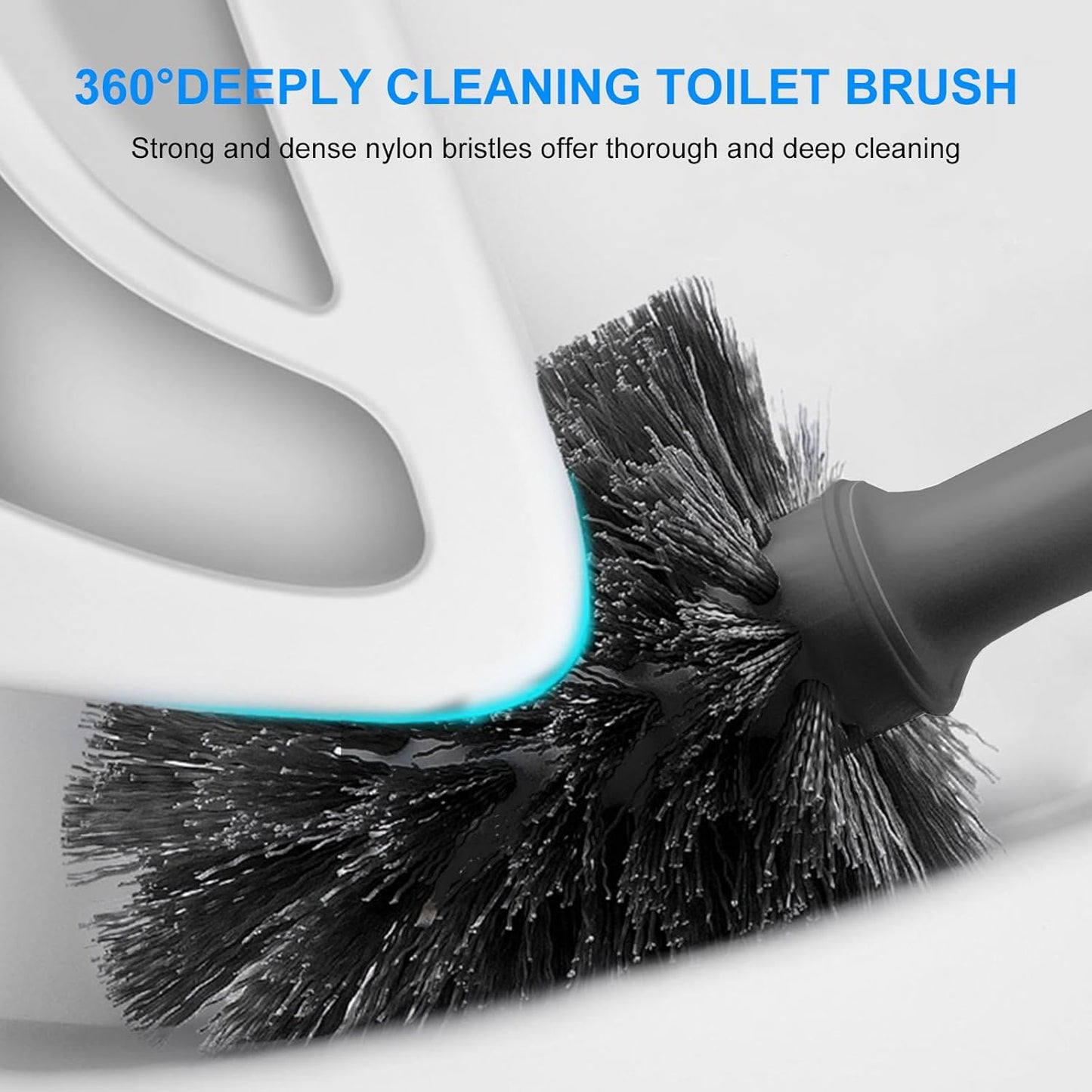 SetSail Toilet Brush and Plunger Set, Semi-Hidden Toilet Plungers Heavy Duty Toilet Bowl Brush and Holder for Bathroom Toilet Plunger and Brush Set for Deeply Cleaning - Gray