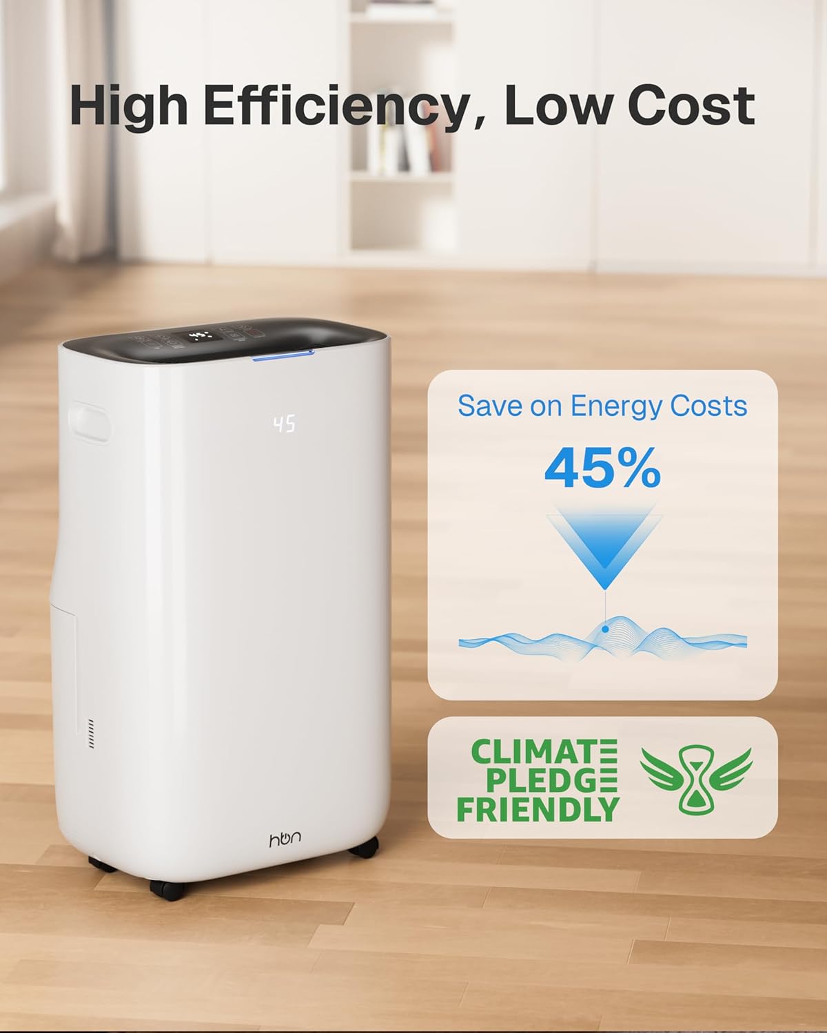 4500 Sq.Ft Dehumidifier for Basement and Large Rooms Max 80 Pint/Day Dehumidifiers with Drain Hose Smart Humidity Control 1.71Gallon Water Tank 24h Timer for Home, Bedroom, RV, Bathroom,