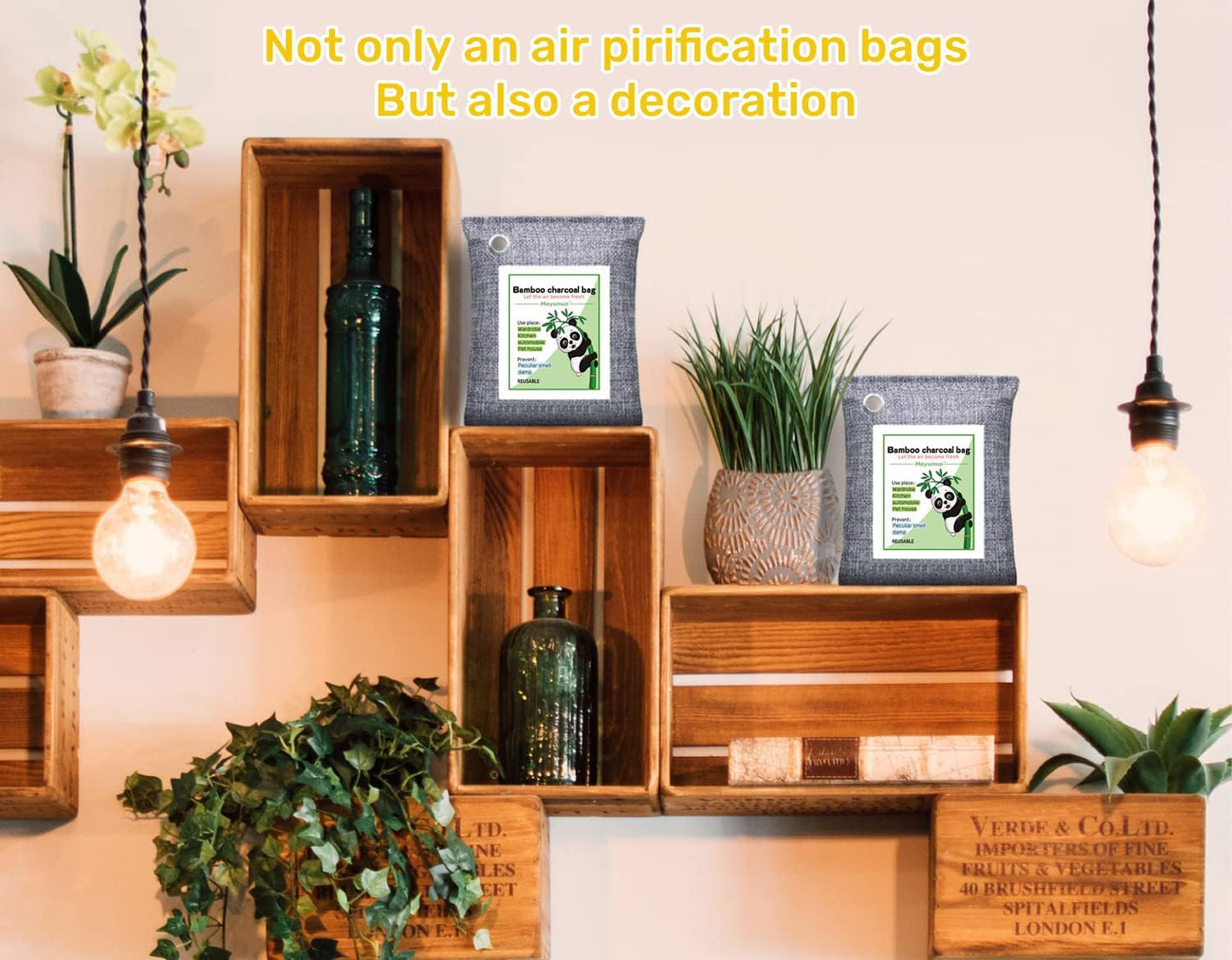 Activated Charcoal Odor Absorber for Strong Odor, Basement, Cars, Closets, Shoes, Smoke. 8 Pack Bamboo Charcoal Air Purifying Bags Deodorizer Odor Eliminator for Home