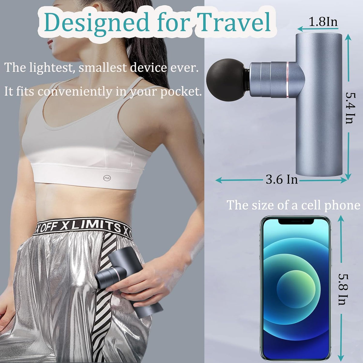 Mini Massage Gun for Pain Relief, Deep Tissue Percussion Muscle Massager