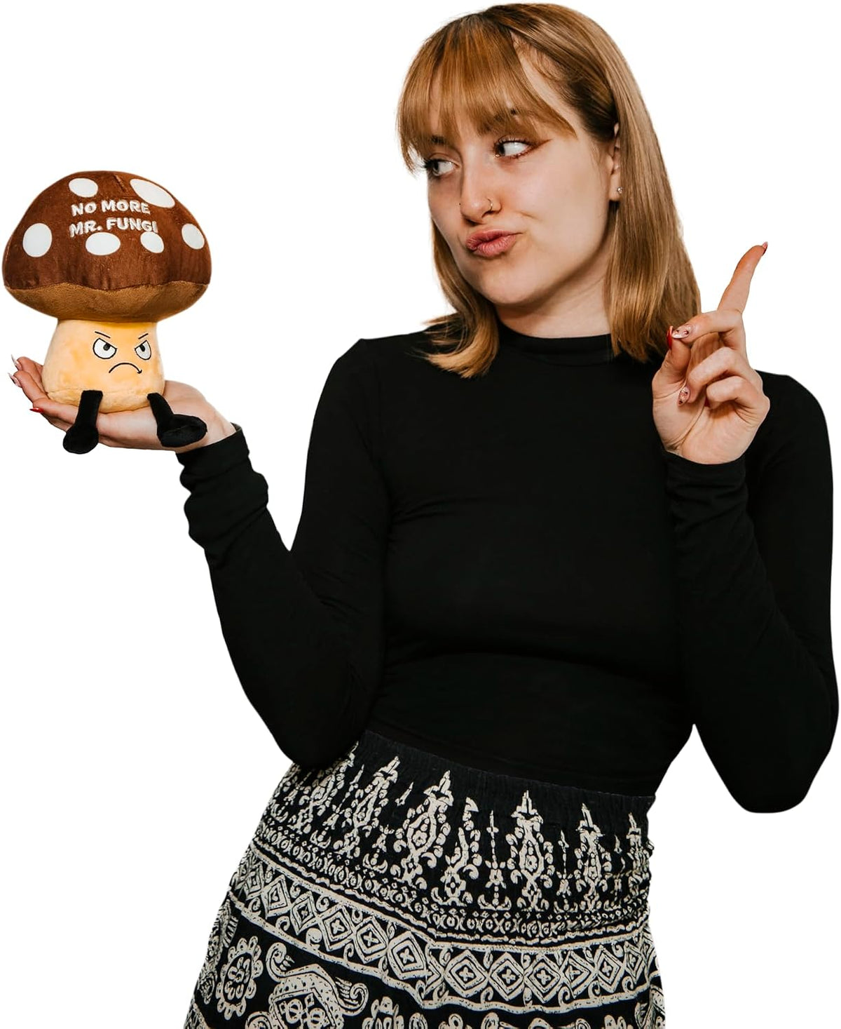 Punchkins Mushroom Plushie - No More Mr. Fungi Punny Mushroom Plush, Gift for Food Lovers, Sassy Plush Toy for Gifting